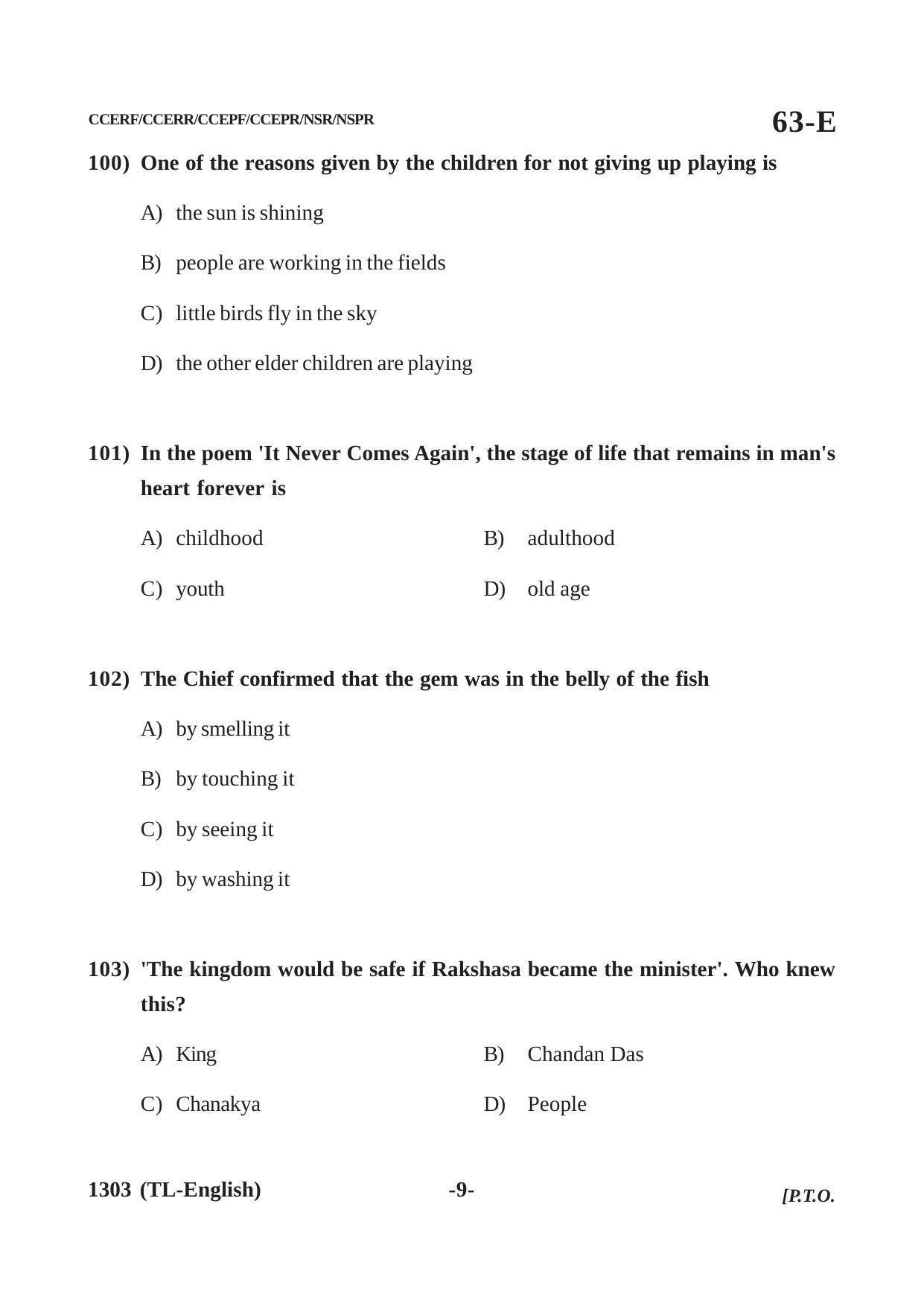 Karnataka SSLC Third Language English Question Paper 2021 - Page 9