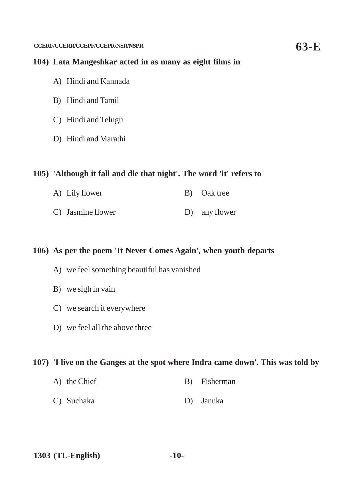 Karnataka SSLC Third Language English Question Paper 2021 - Page 10