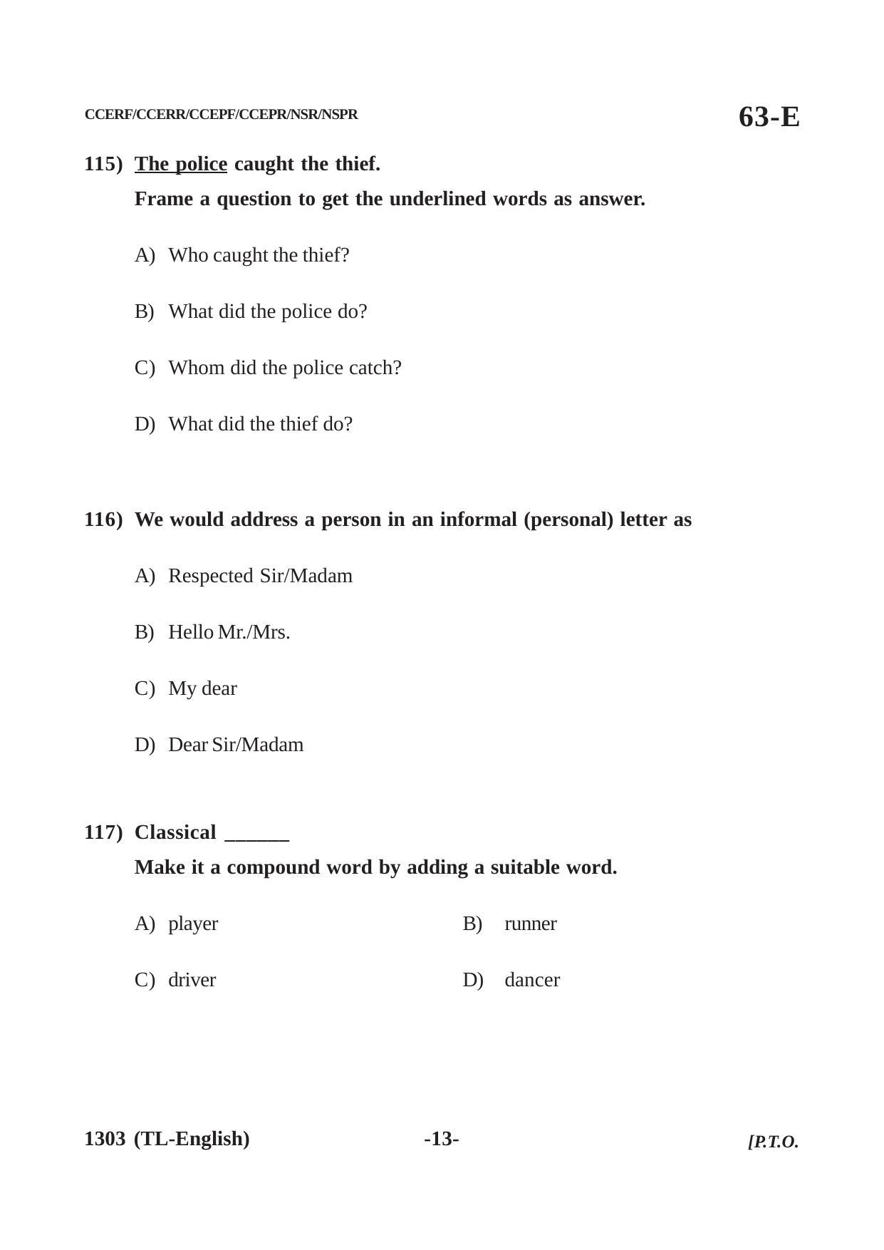 Karnataka SSLC Third Language English Question Paper 2021 - Page 13