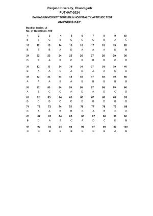 PUTHAT 2024 Answer Key