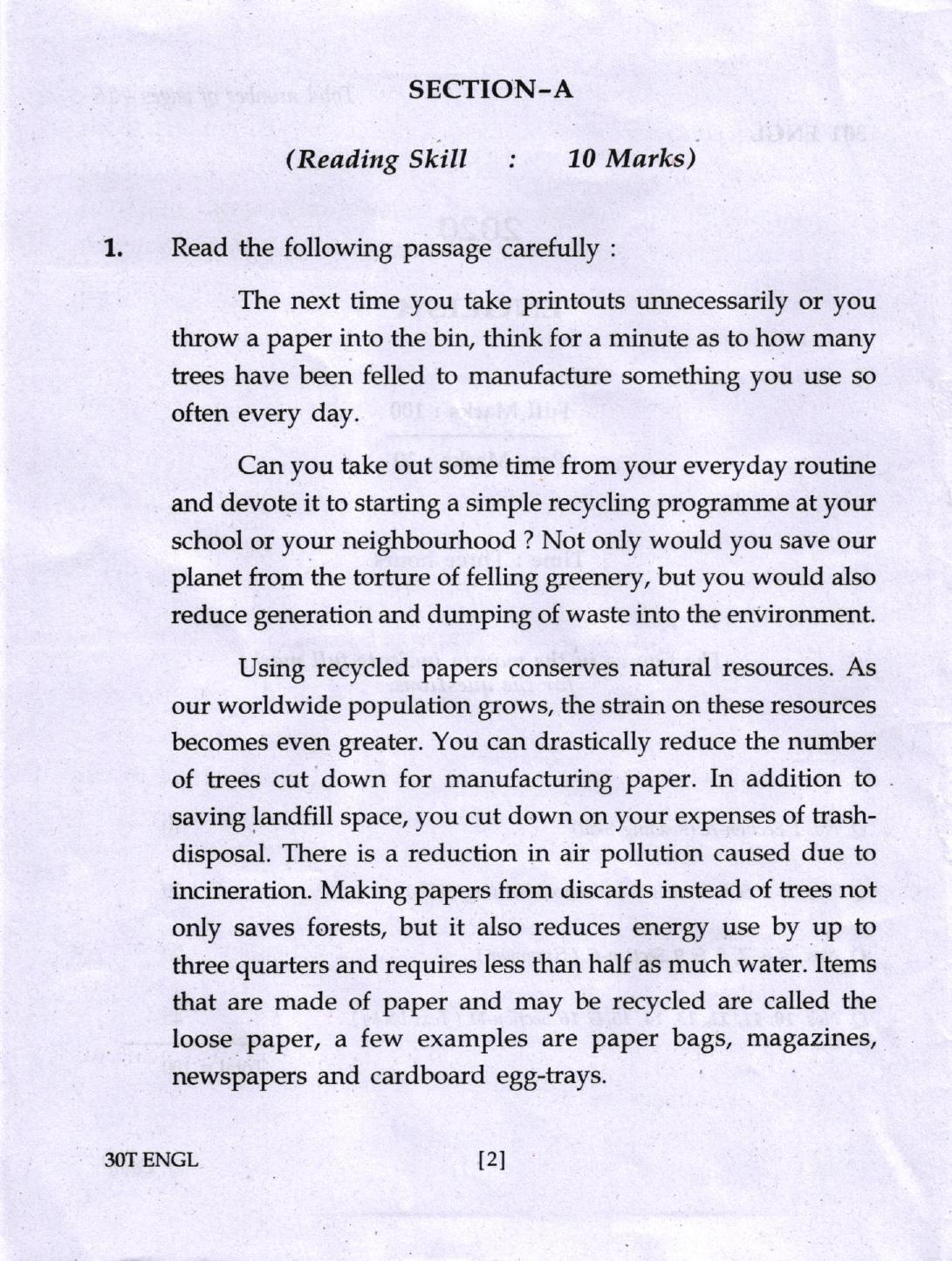 AHSEC Class 12 English Question Papers 2020 - Page 2