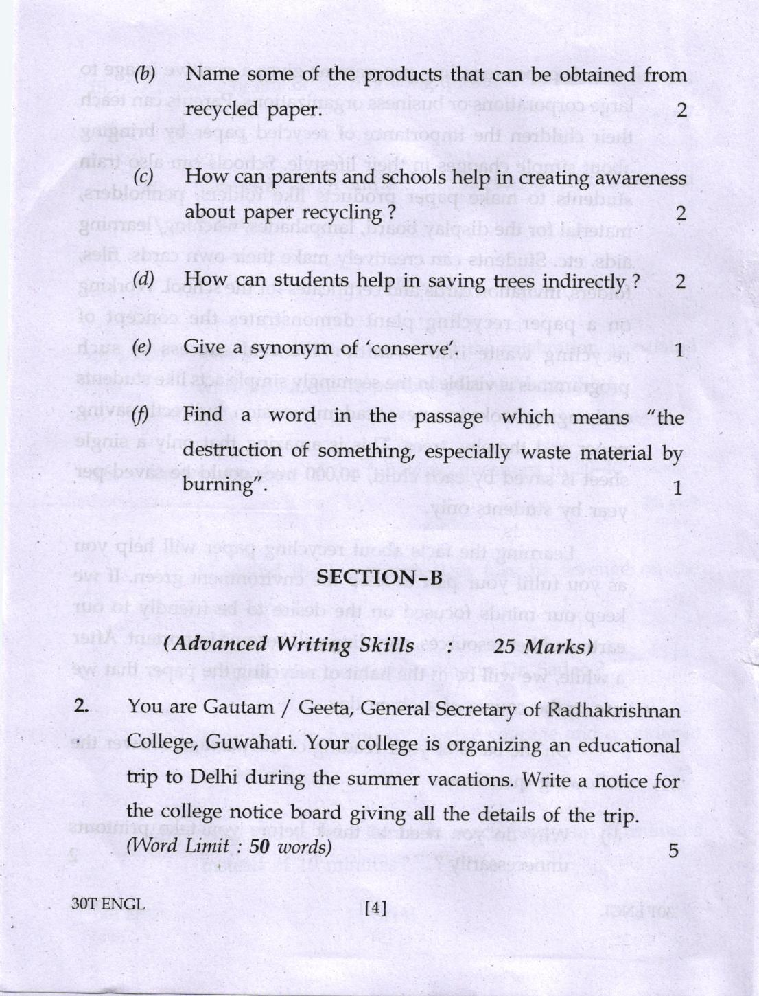 AHSEC Class 12 English Question Papers 2020 - Page 4