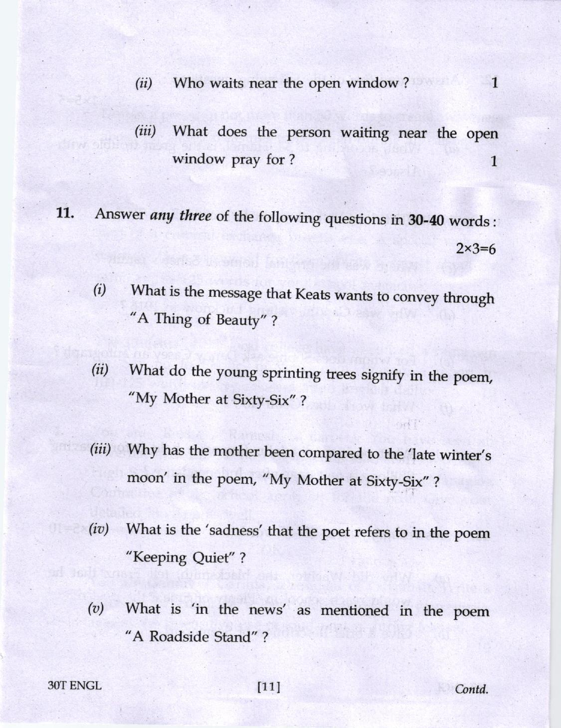 AHSEC Class 12 English Question Papers 2020 - Page 11