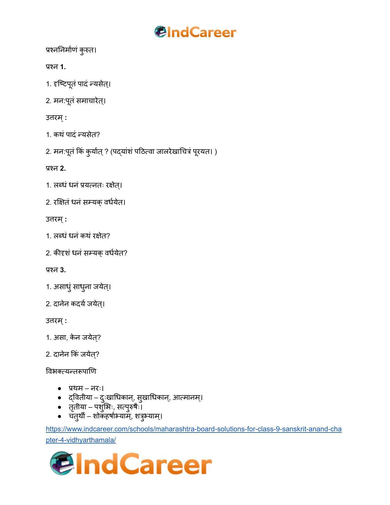 Maharashtra Board Solutions for Class 9- Sanskrit Anand: Chapter 4- विध्यर्थमाला - Page 14