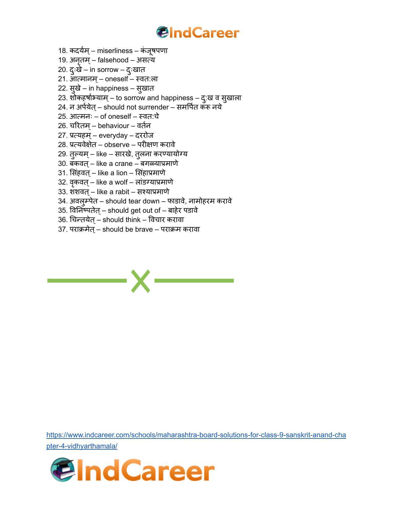 Maharashtra Board Solutions for Class 9- Sanskrit Anand: Chapter 4- विध्यर्थमाला - Page 21