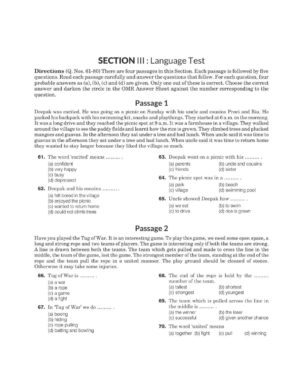 JNVST Class 6 2021 Question Paper with Solutions - Page 7
