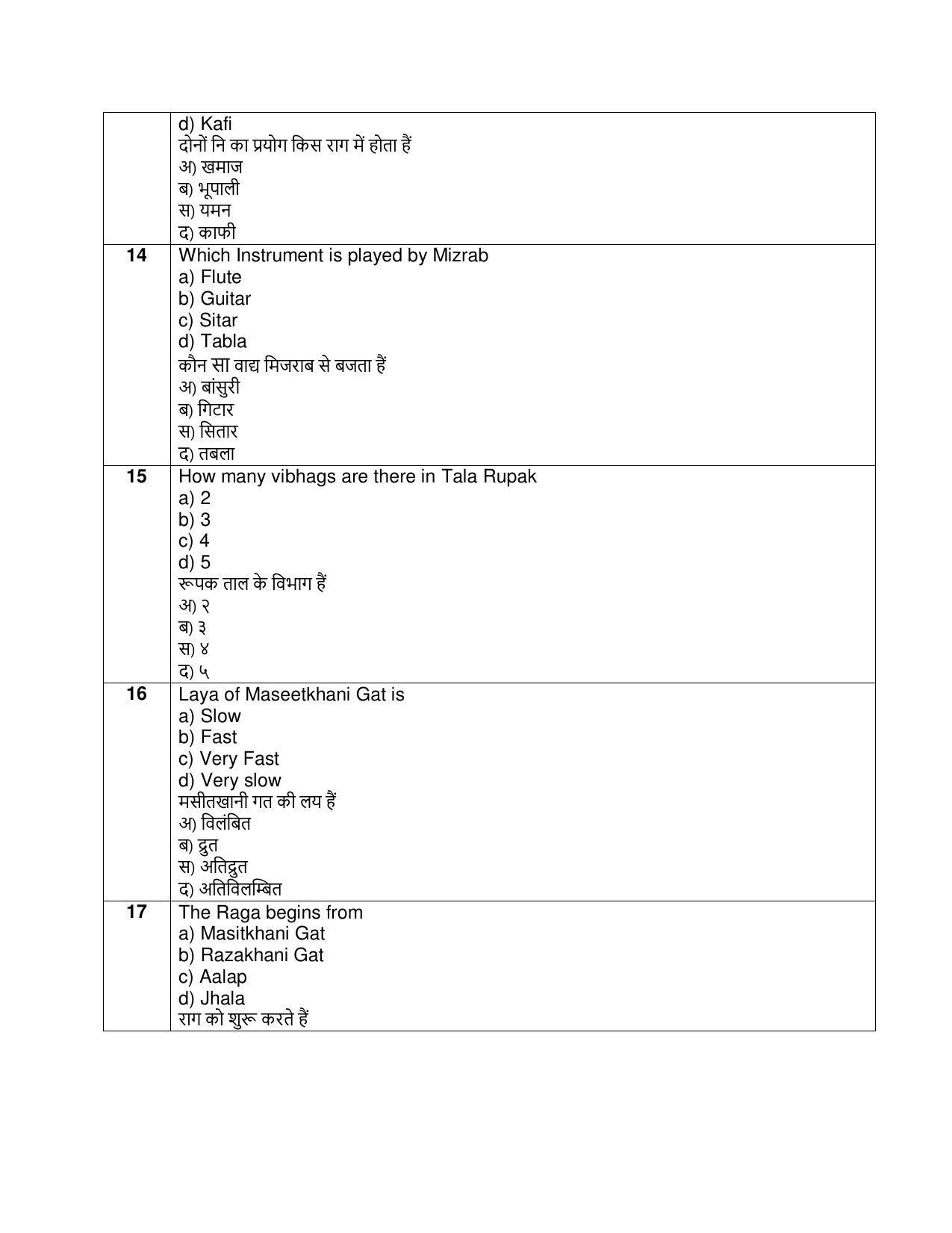 CBSE Class 10 Hindustani Music (Melodic) Sample Paper 2021-22 - Page 5