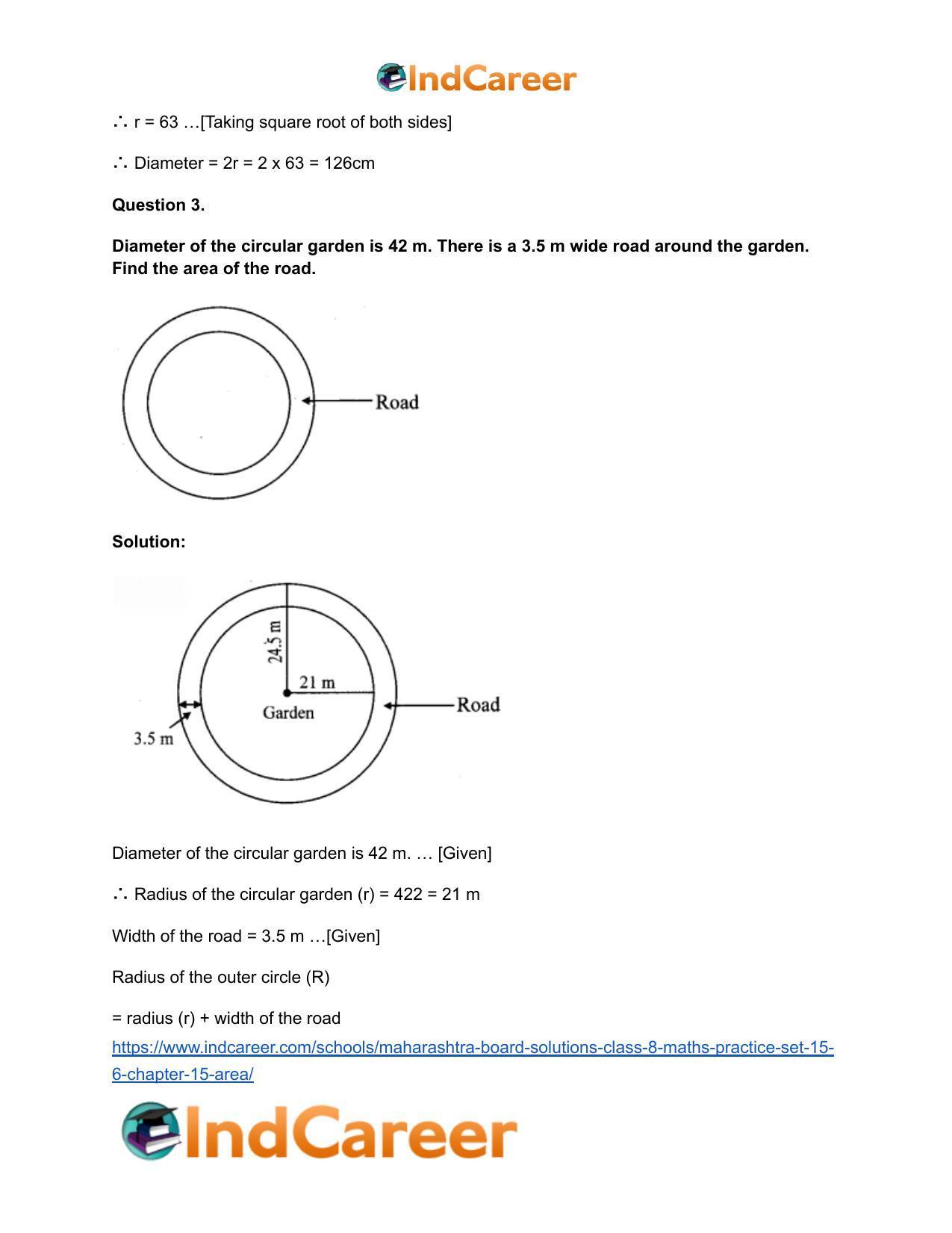 Maharashtra Board Solutions Class 8-Maths (Practice Set 15.6): Chapter 15- Area - Page 5