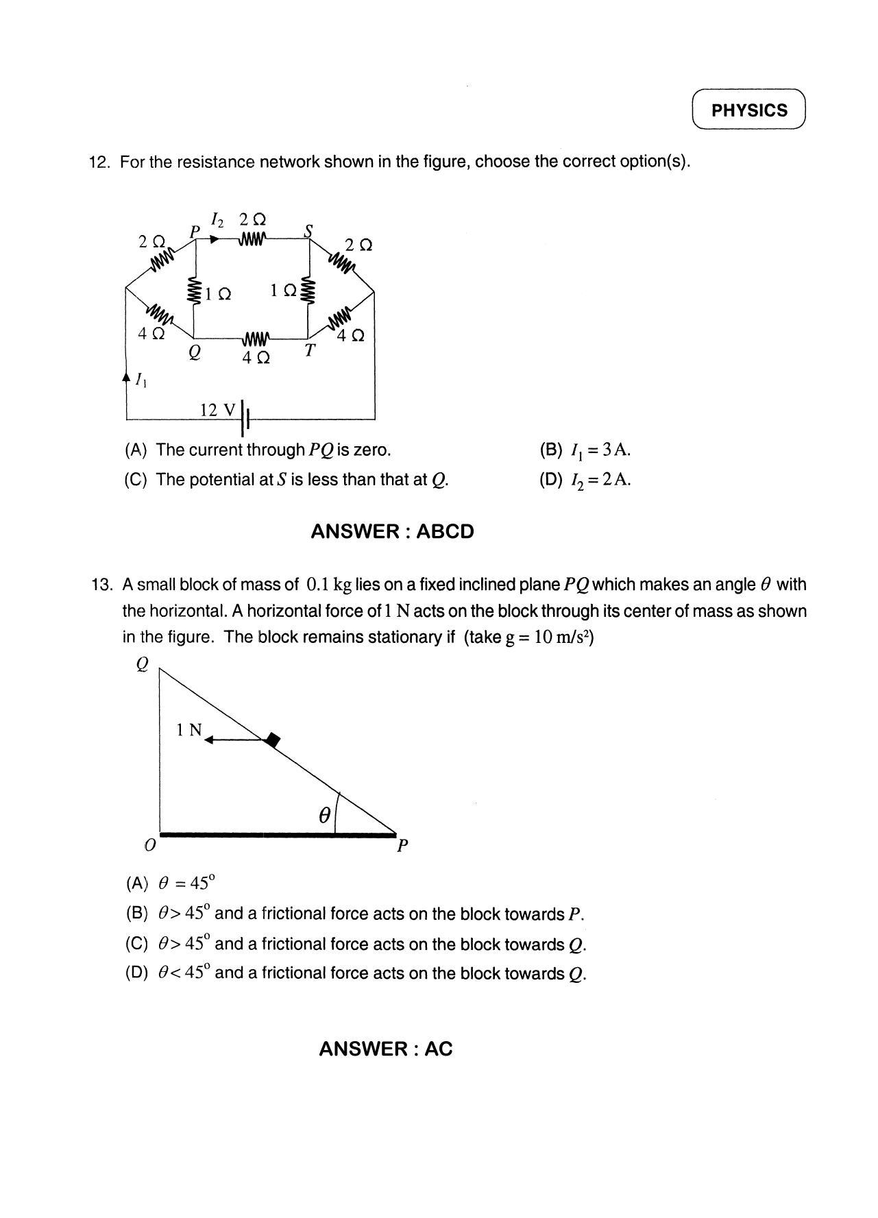 JEE 2012 Paper I Question Paper - Page 8