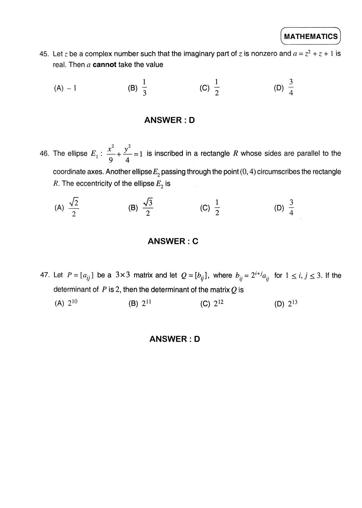 JEE 2012 Paper I Question Paper - Page 20