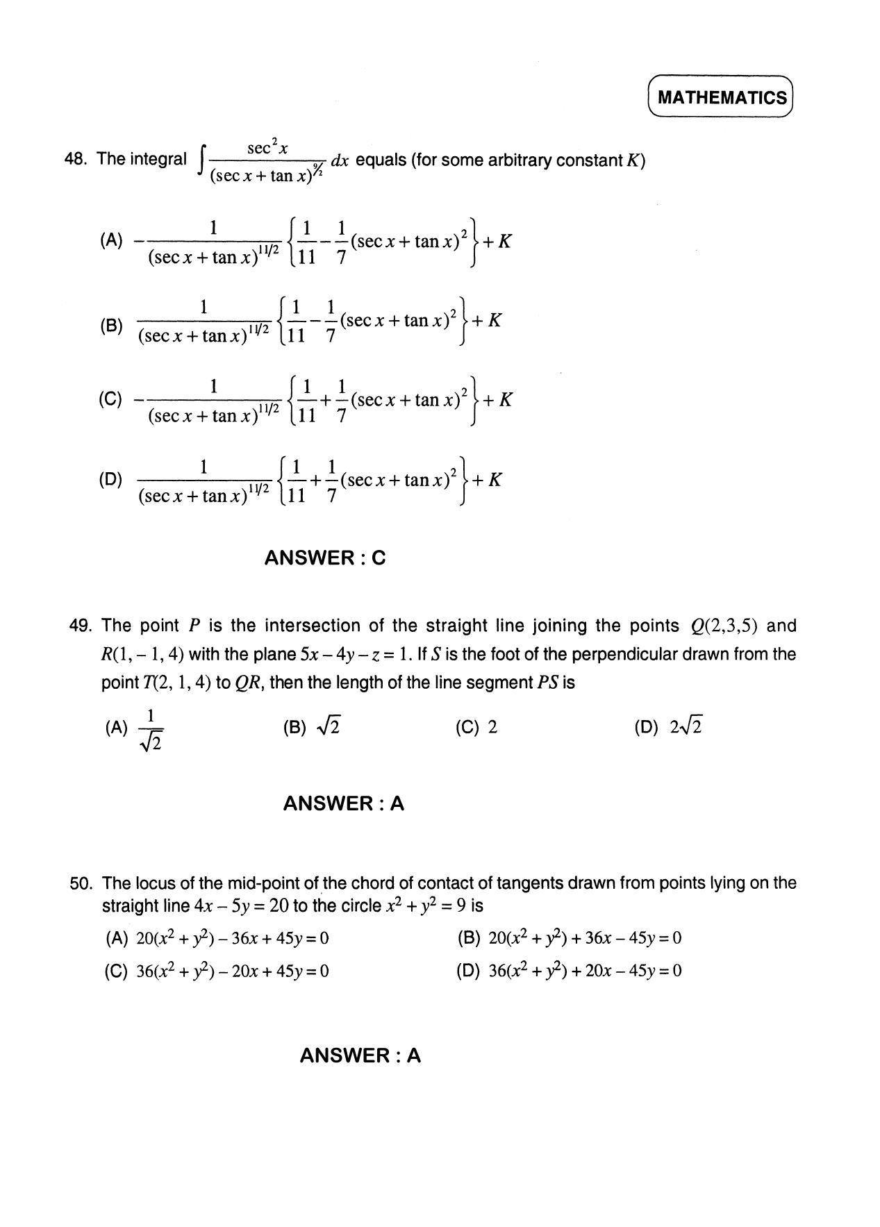 JEE 2012 Paper I Question Paper - Page 21
