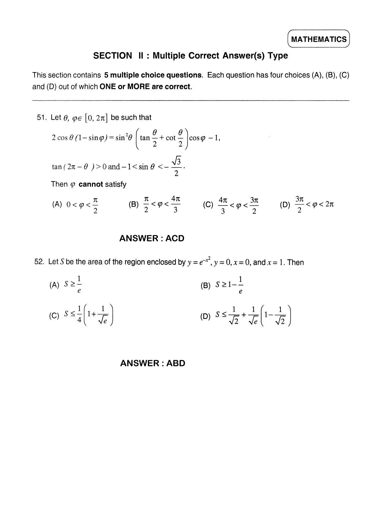 JEE 2012 Paper I Question Paper - Page 22