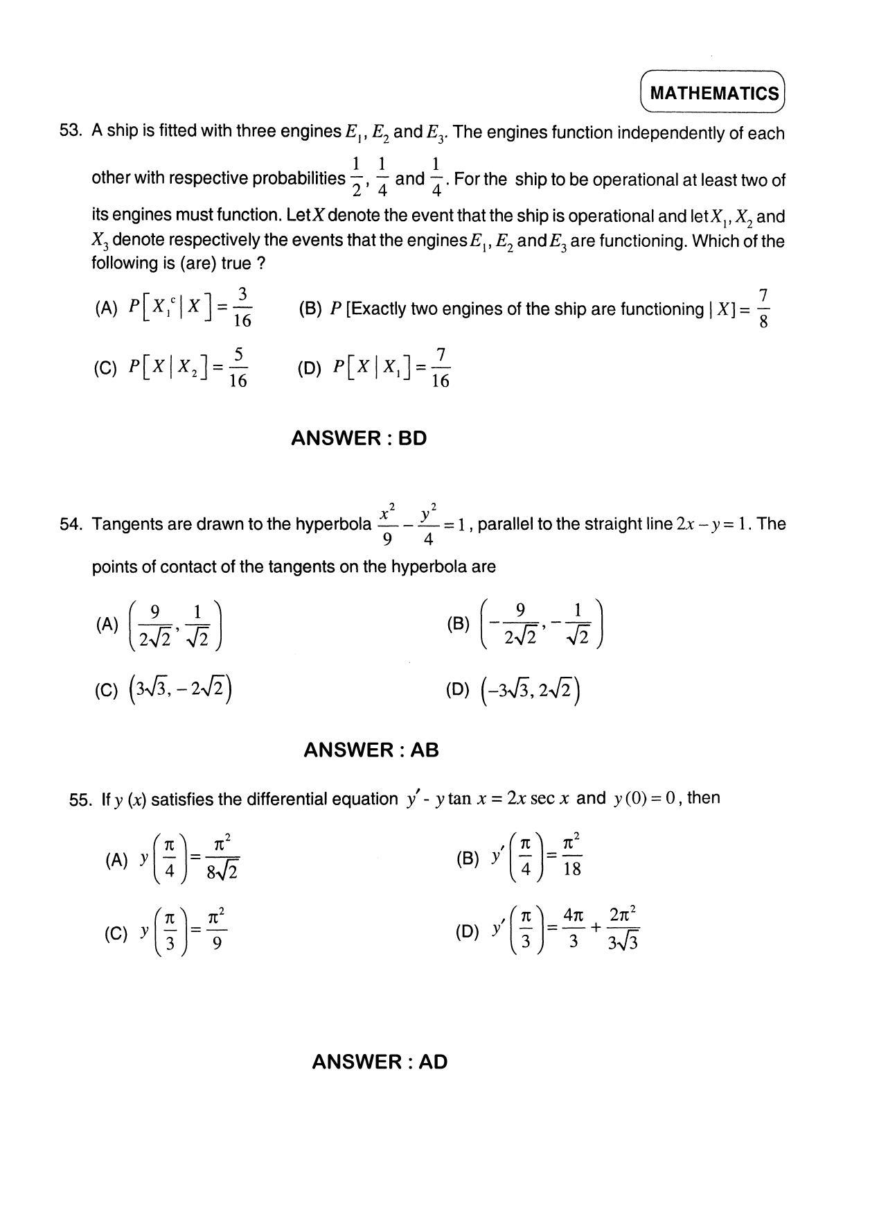 JEE 2012 Paper I Question Paper - Page 23