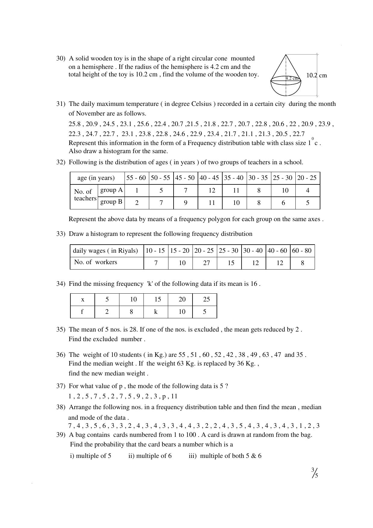 CBSE Worksheets for Class 10 Maths SA2 Assignment 1 - Page 3