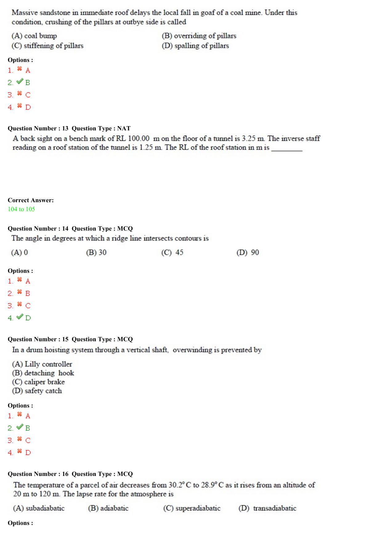 GATE 2015 Mining Engineering (MN) Question Paper with Answer Key - Page 5