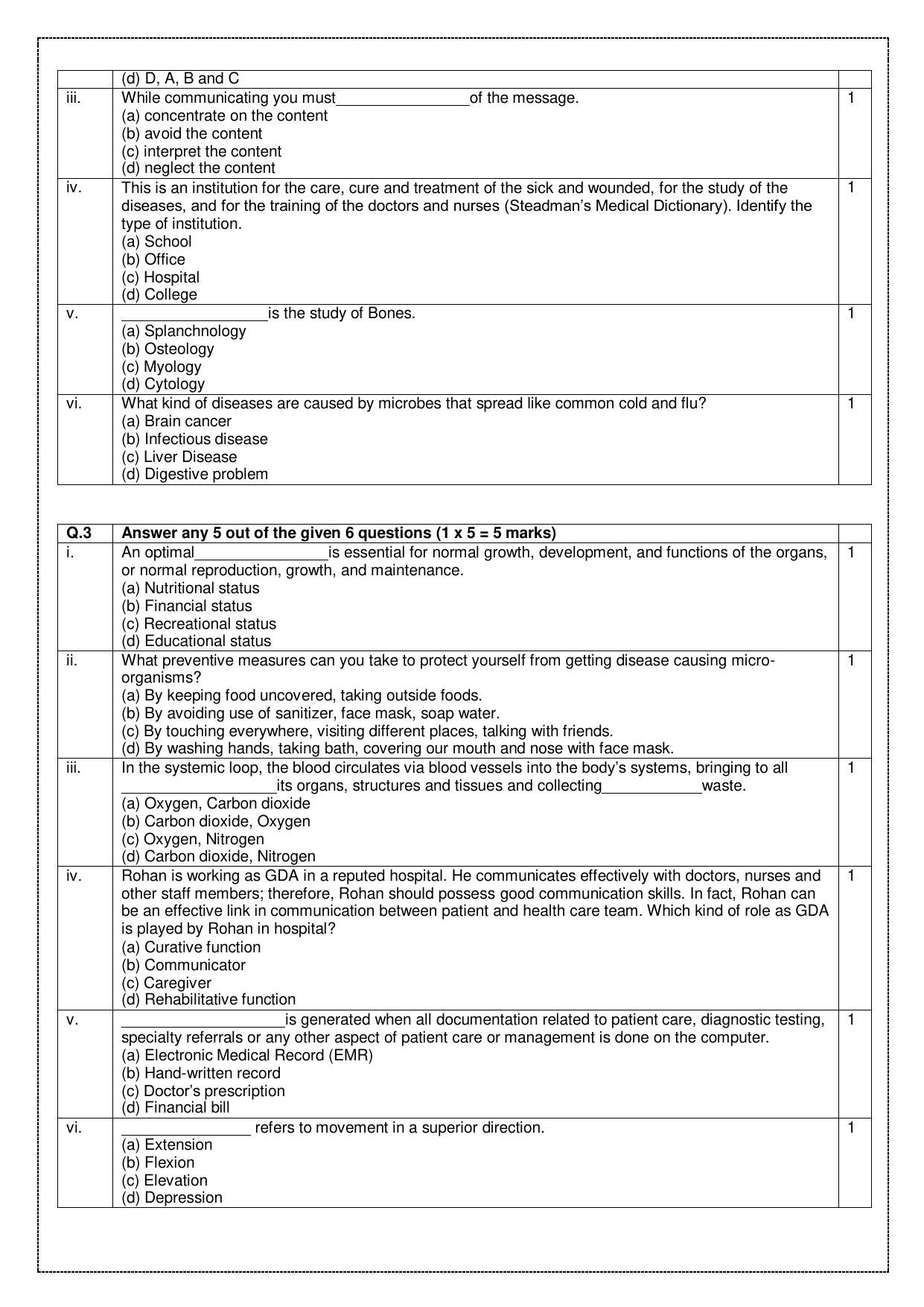 CBSE Class 10 (Skill Education) Health Care 2024 Sample Paper - Page 4