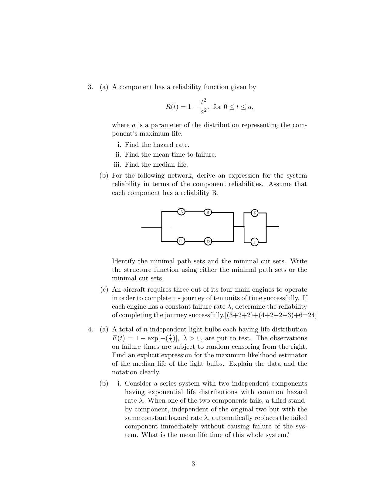 ISI Admission Test JRF in Quality, Reliability and Operations Research QRB 2018 Sample Paper - Page 3