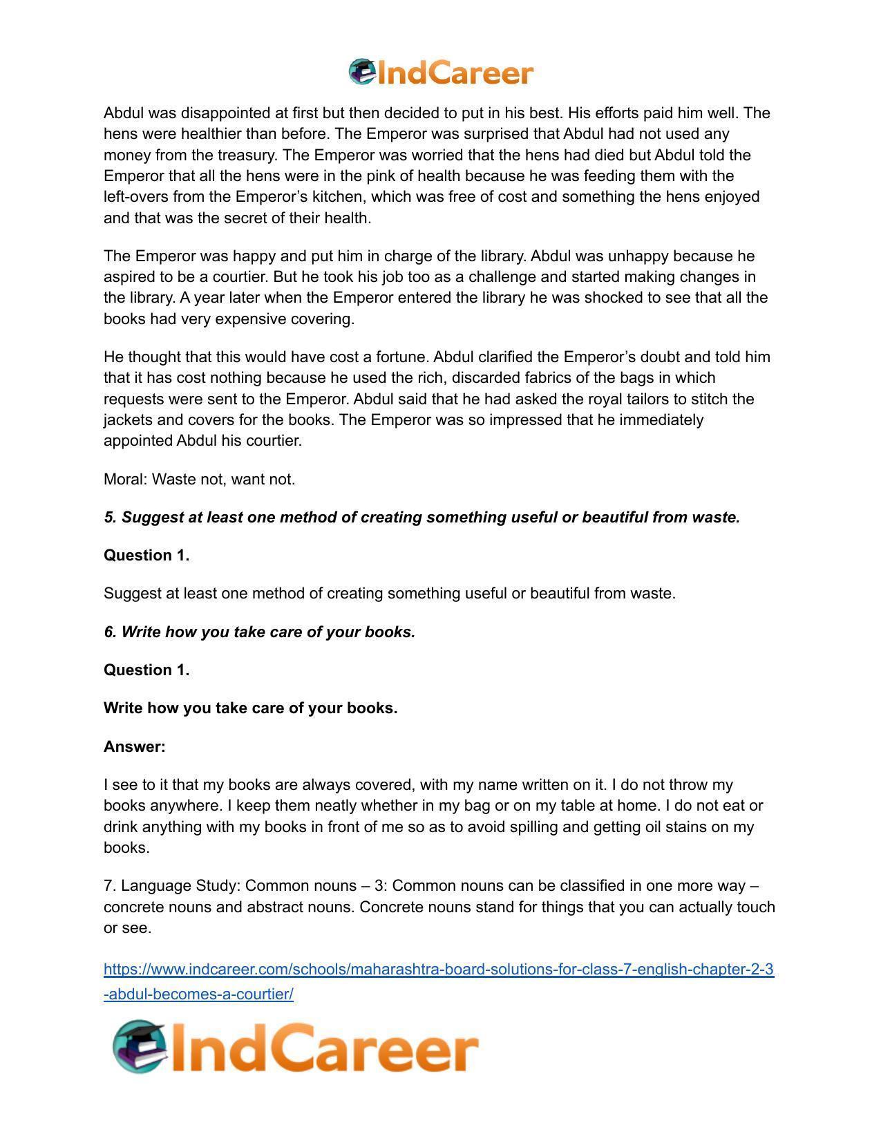 Maharashtra Board Solutions for Class 7- English: Chapter 2.3- Abdul Becomes a Courtier - Page 5