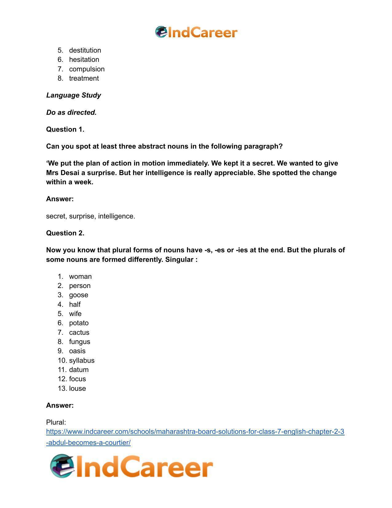 Maharashtra Board Solutions for Class 7- English: Chapter 2.3- Abdul Becomes a Courtier - Page 12
