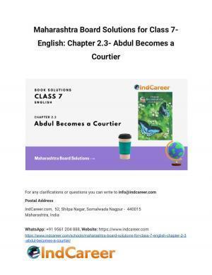 Maharashtra Board Solutions for Class 7- English: Chapter 2.3- Abdul Becomes a Courtier