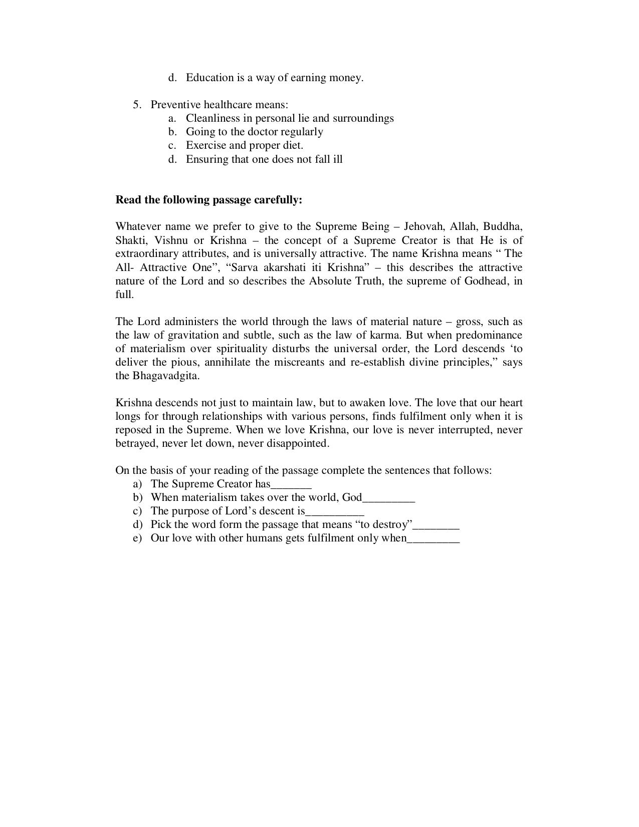 CBSE Worksheets for Class 10 English Assignment 21 - Page 2