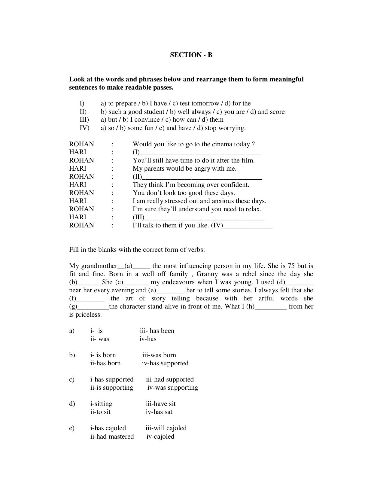 CBSE Worksheets for Class 10 English Assignment 21 - Page 3