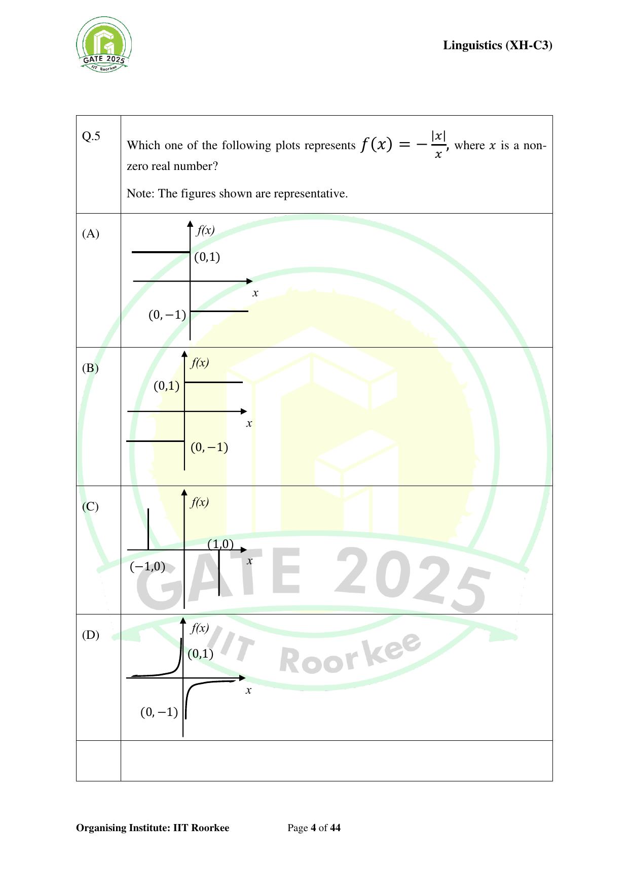 GATE 2025 Humanities & Social Sciences - Linguistics (XH-C3) Question Paper - Page 4