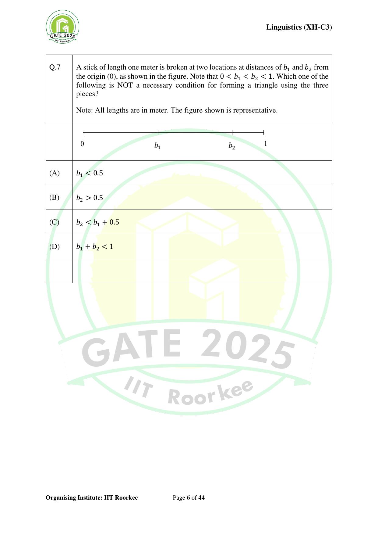 GATE 2025 Humanities & Social Sciences - Linguistics (XH-C3) Question Paper - Page 6