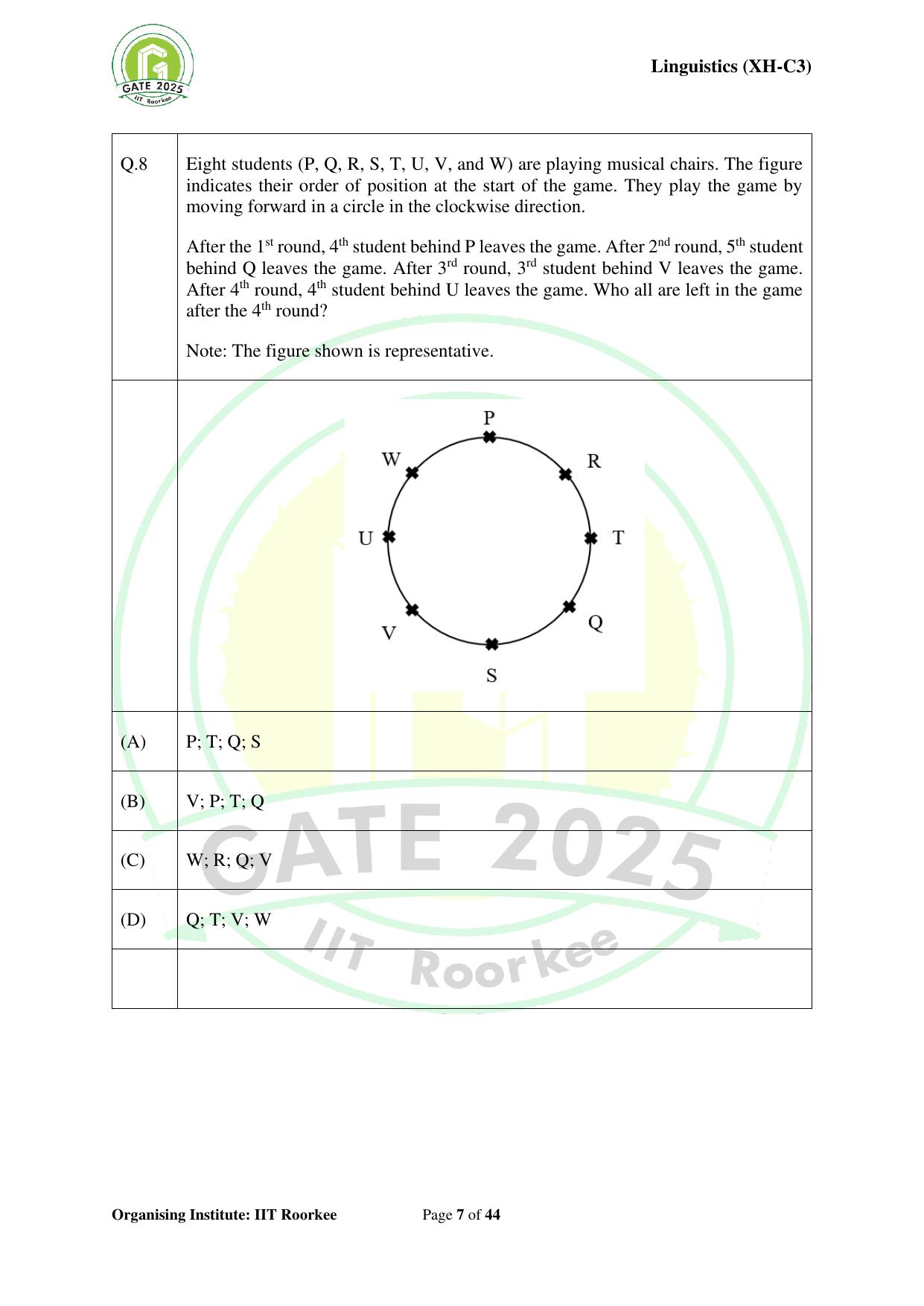 GATE 2025 Humanities & Social Sciences - Linguistics (XH-C3) Question Paper - Page 7