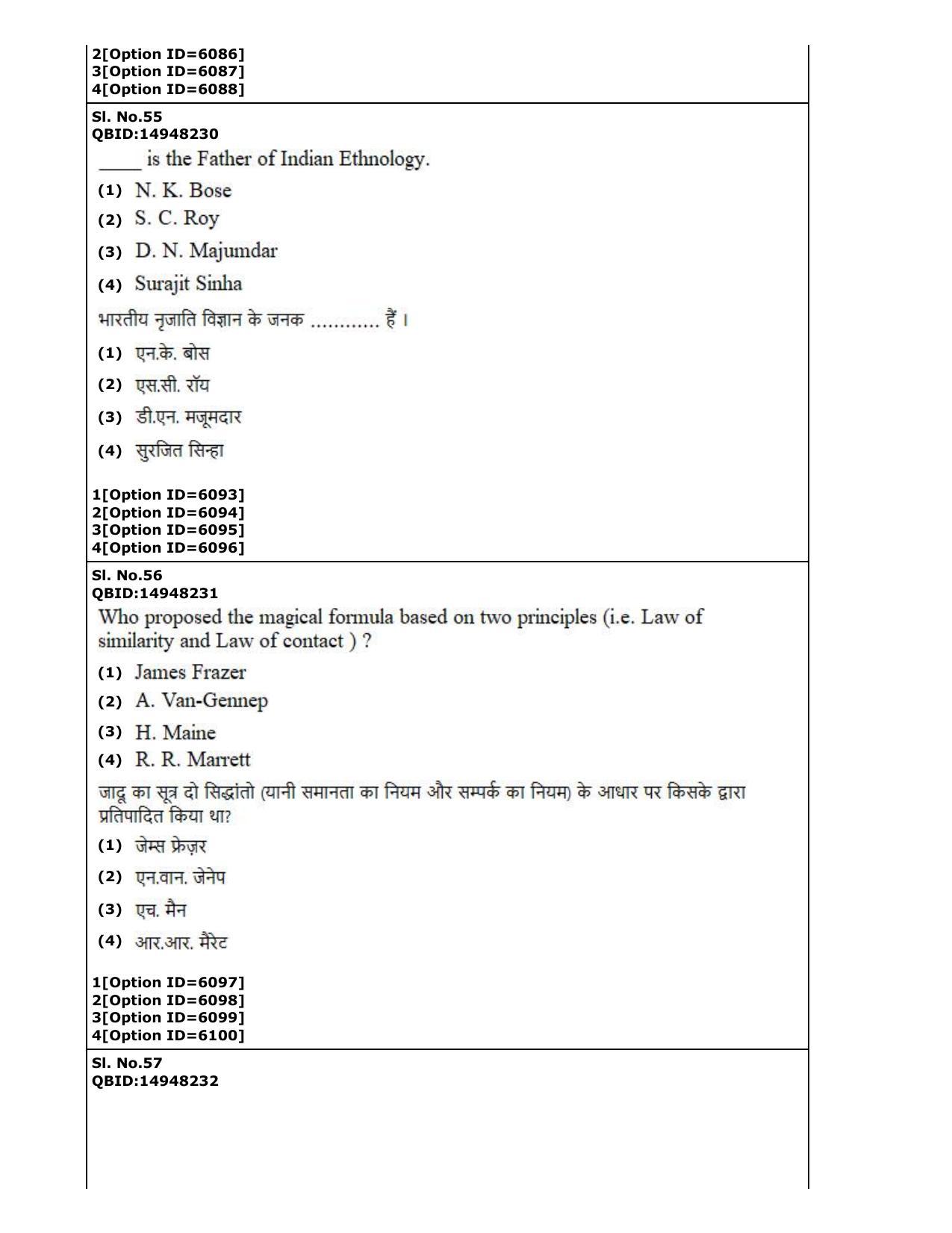 CUET (PG) 2022: PGQP-77 Anthropology (2-09-2022) Question Paper - Page 31
