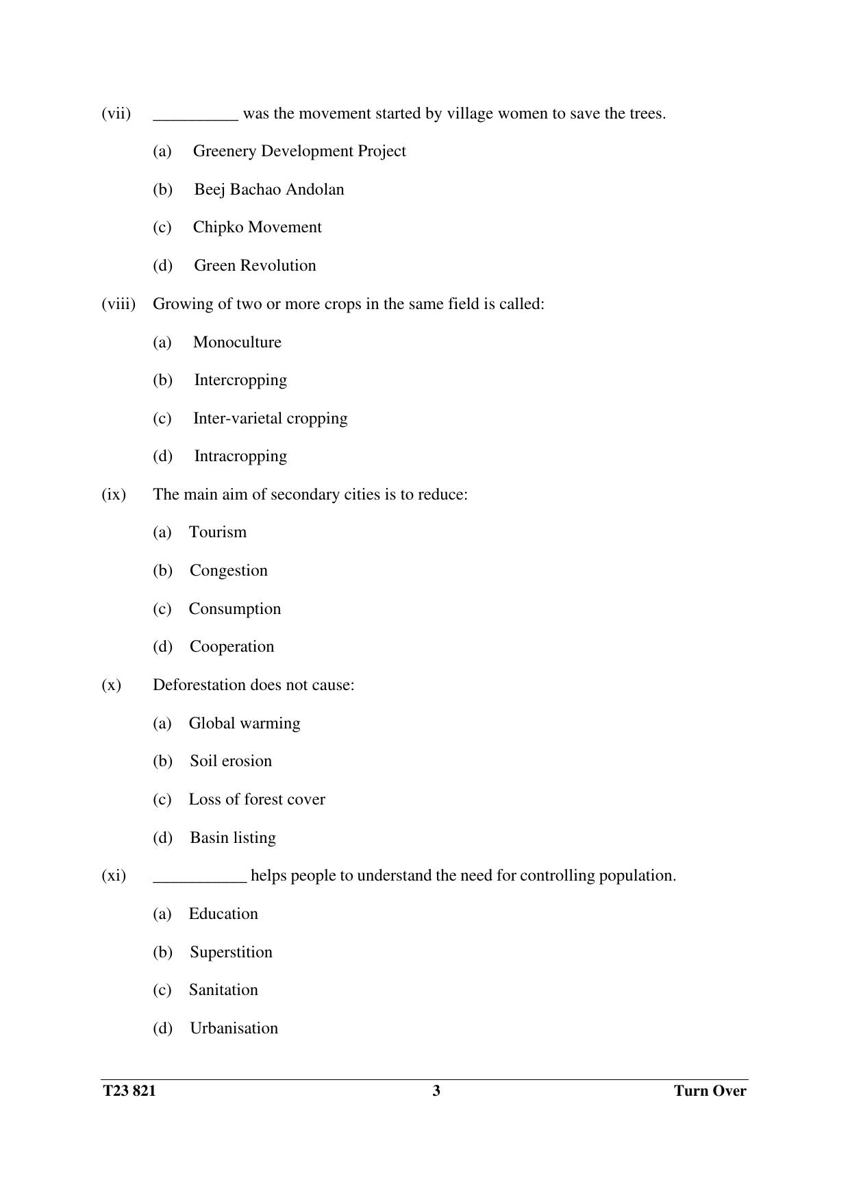 ICSE Class 10 ENVIRONMENTAL SCIENCE 2023 Question Paper - Page 3