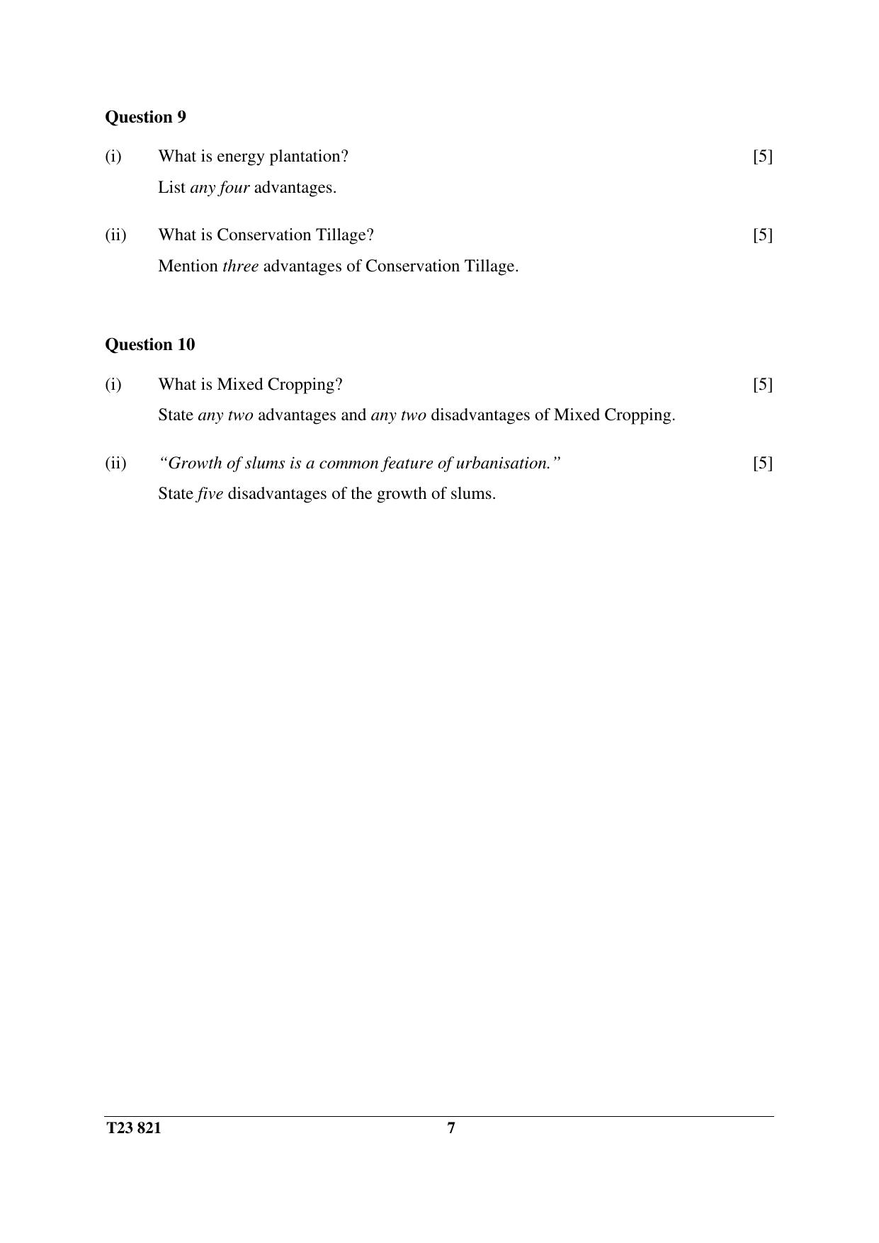 ICSE Class 10 ENVIRONMENTAL SCIENCE 2023 Question Paper - Page 7
