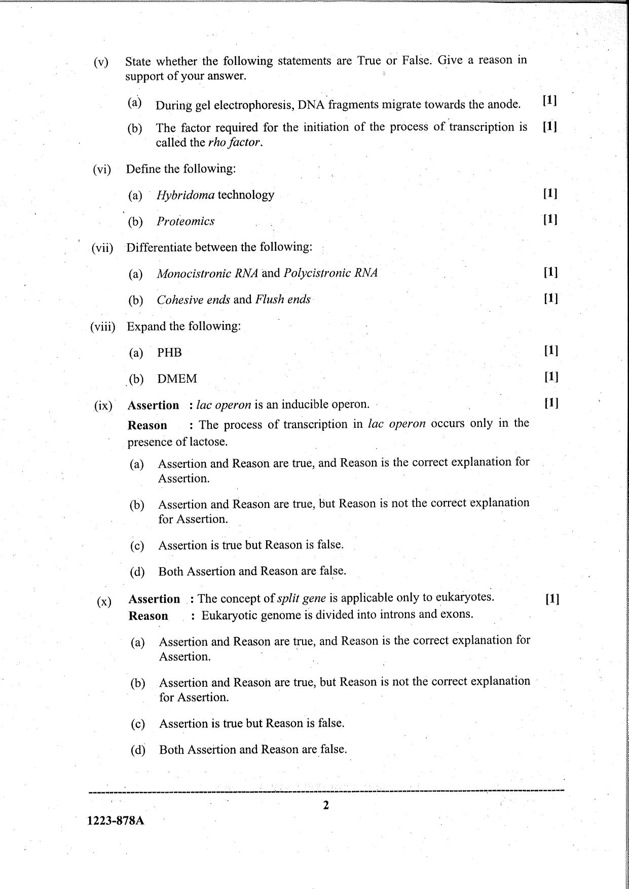 ISC Class 12 Biotechnology 2023 Question Paper - Page 2