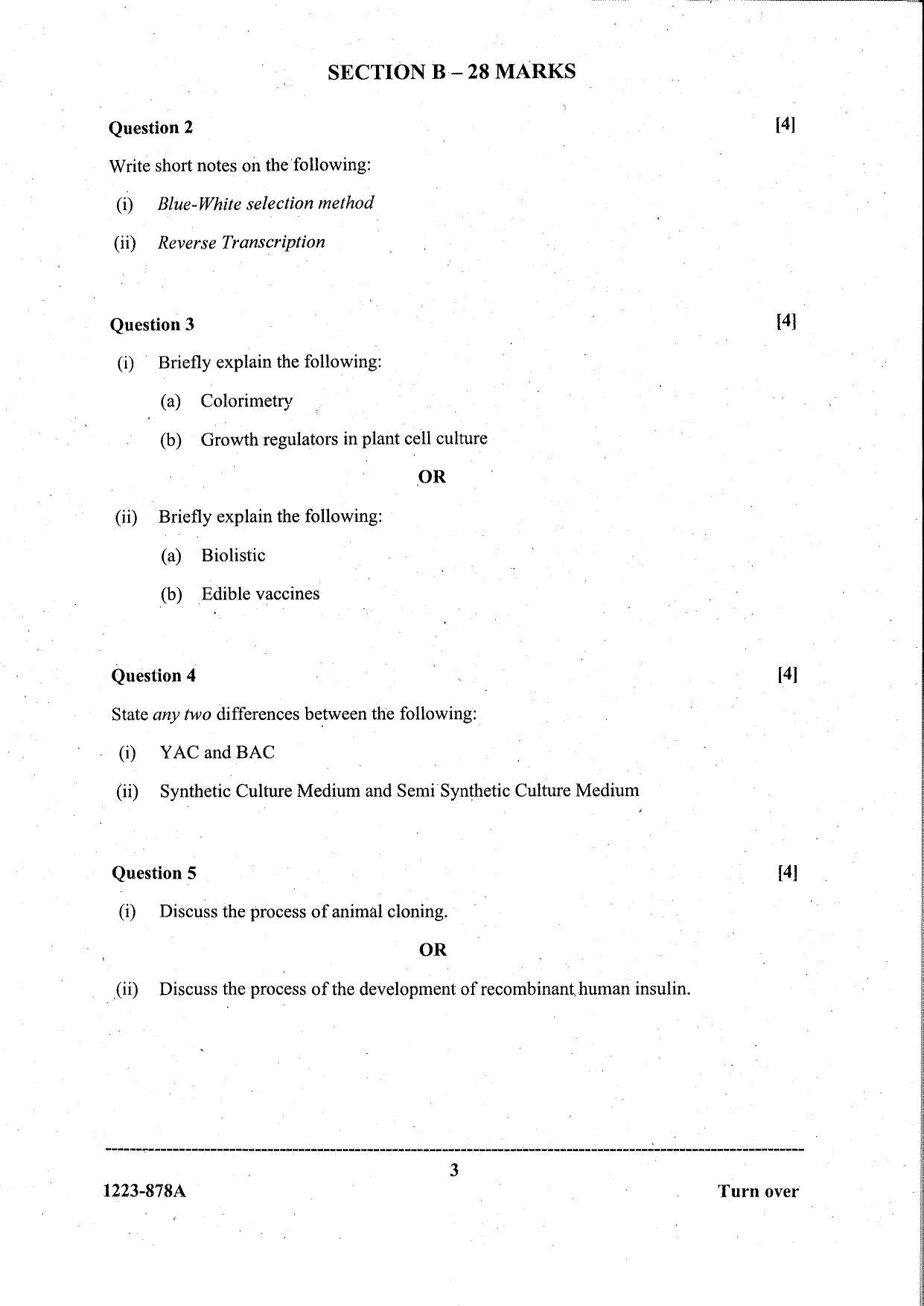 ISC Class 12 Biotechnology 2023 Question Paper - Page 3