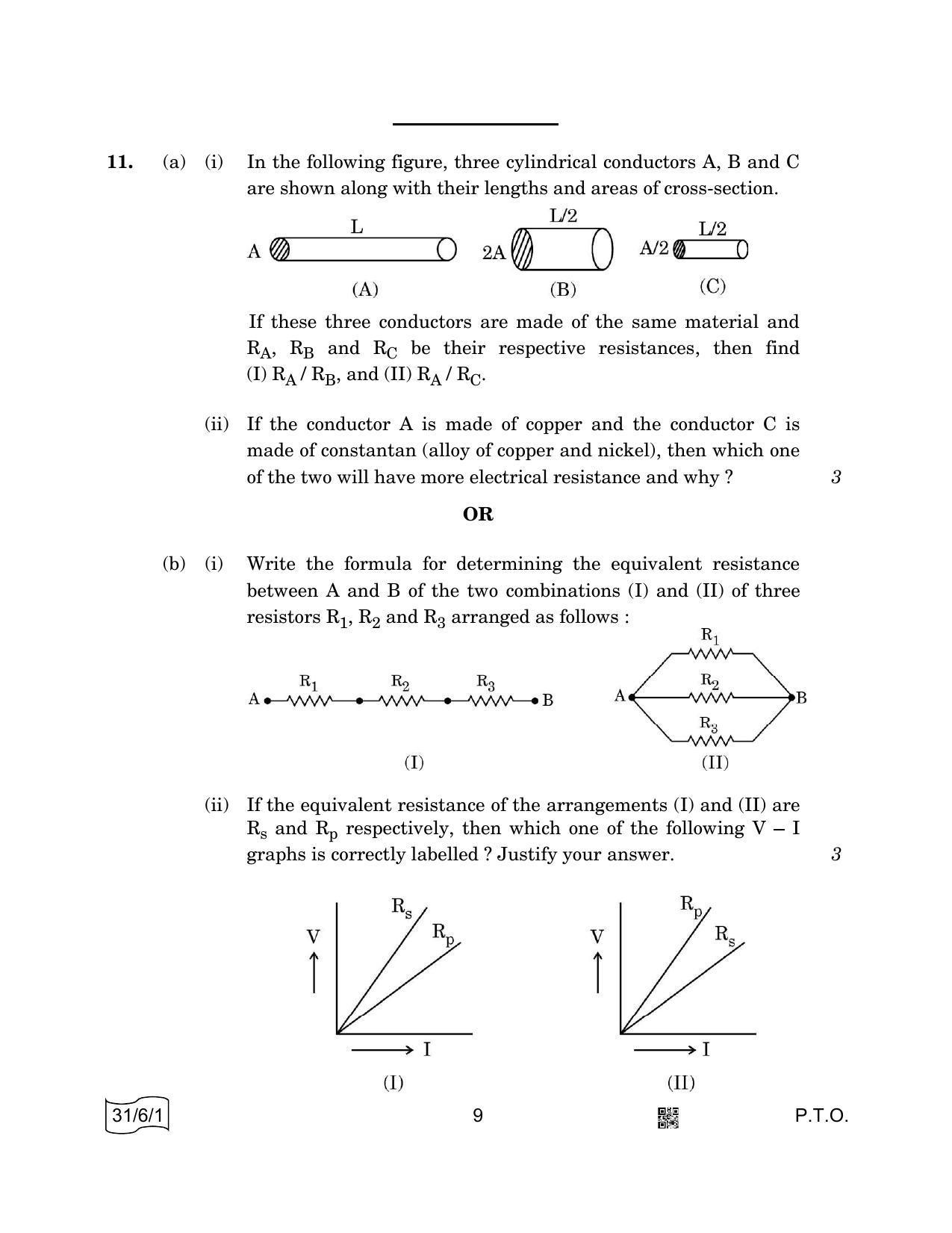 CBSE Class 10 31-6-1 SCIENCE 2022 Compartment Question Paper - Page 9