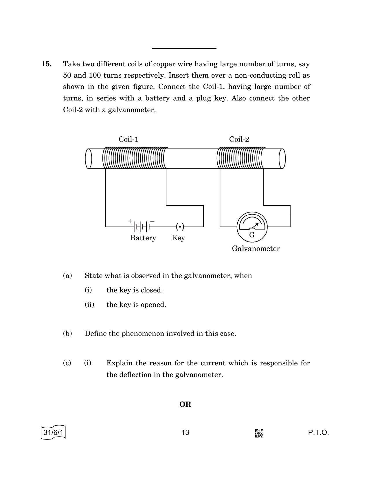 CBSE Class 10 31-6-1 SCIENCE 2022 Compartment Question Paper - Page 13