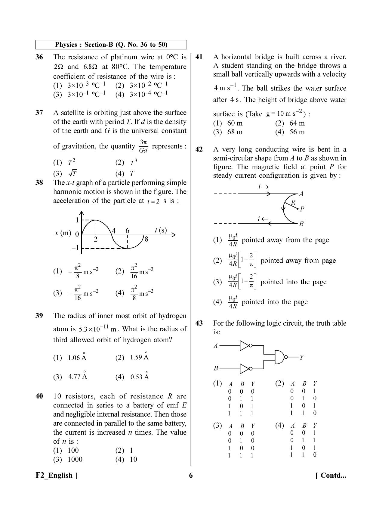 NEET 2023 F2 Question Paper - Page 6