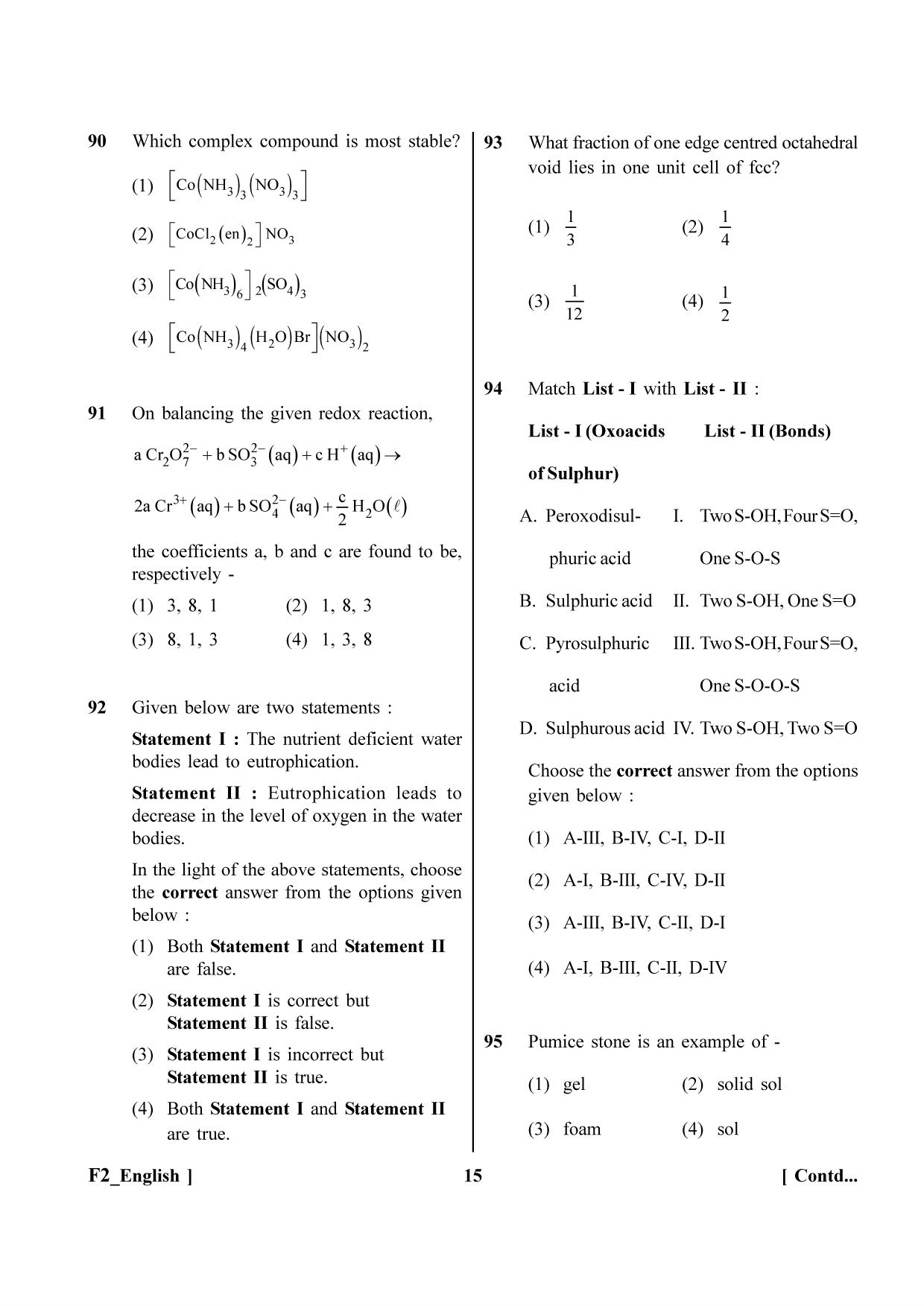 NEET 2023 F2 Question Paper - Page 15