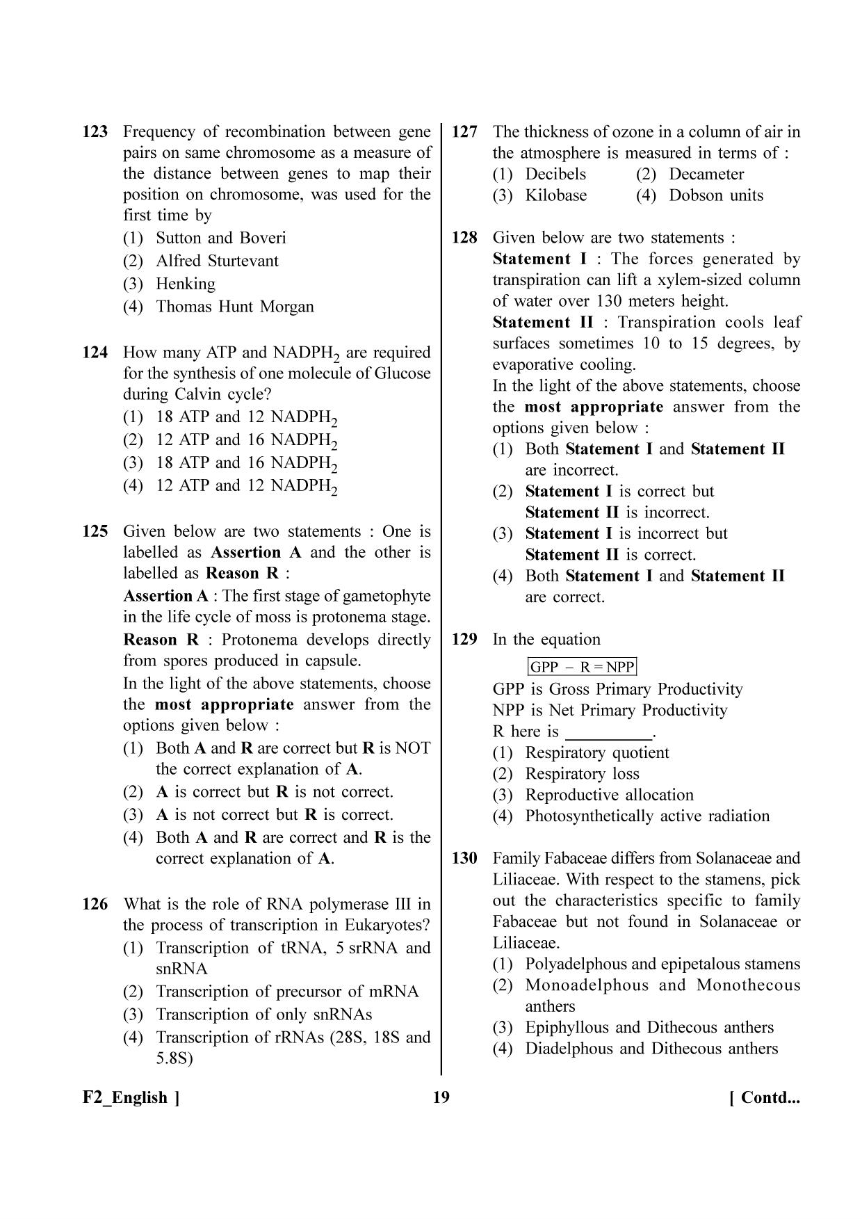 NEET 2023 F2 Question Paper - Page 19