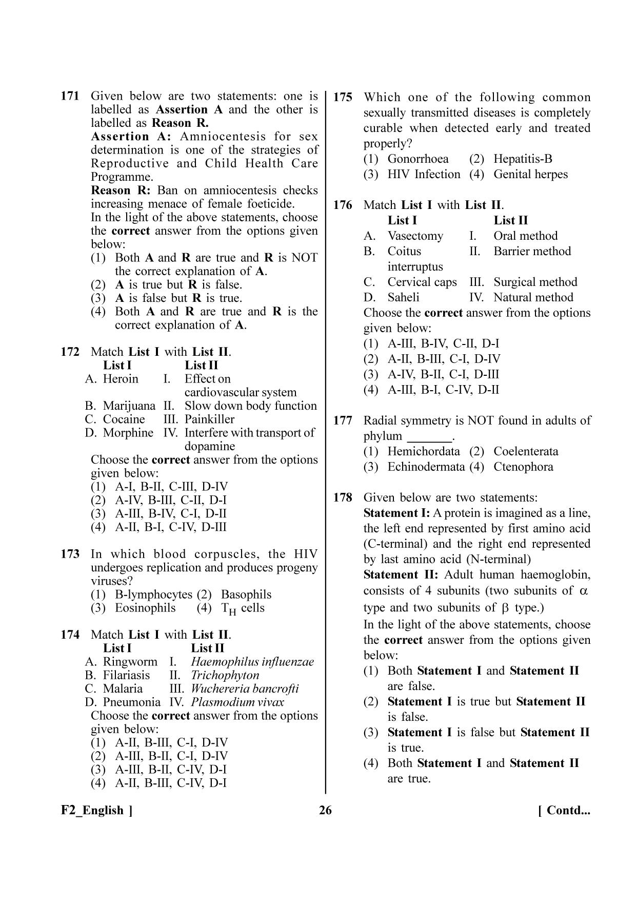 NEET 2023 F2 Question Paper - Page 26