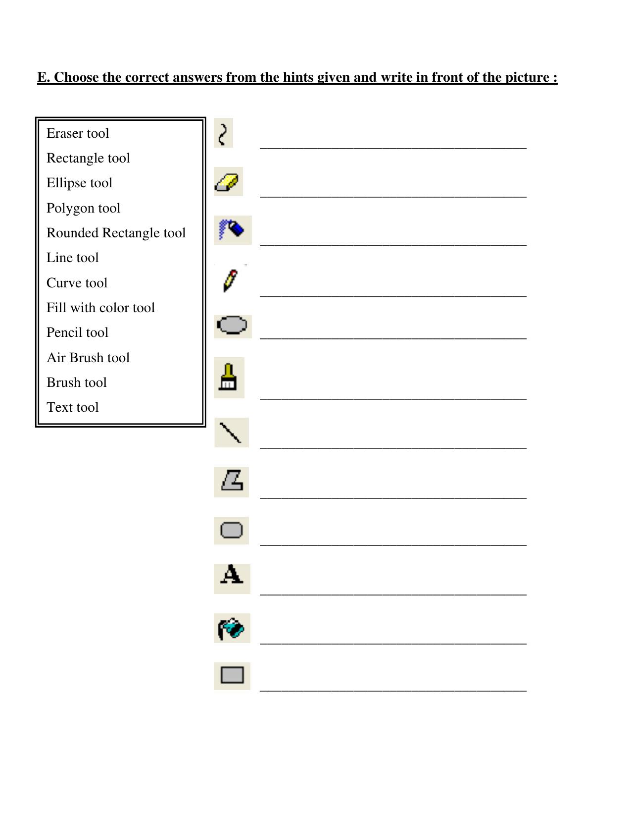 Worksheet for Class 2 Computers Assignment 7 - Page 2