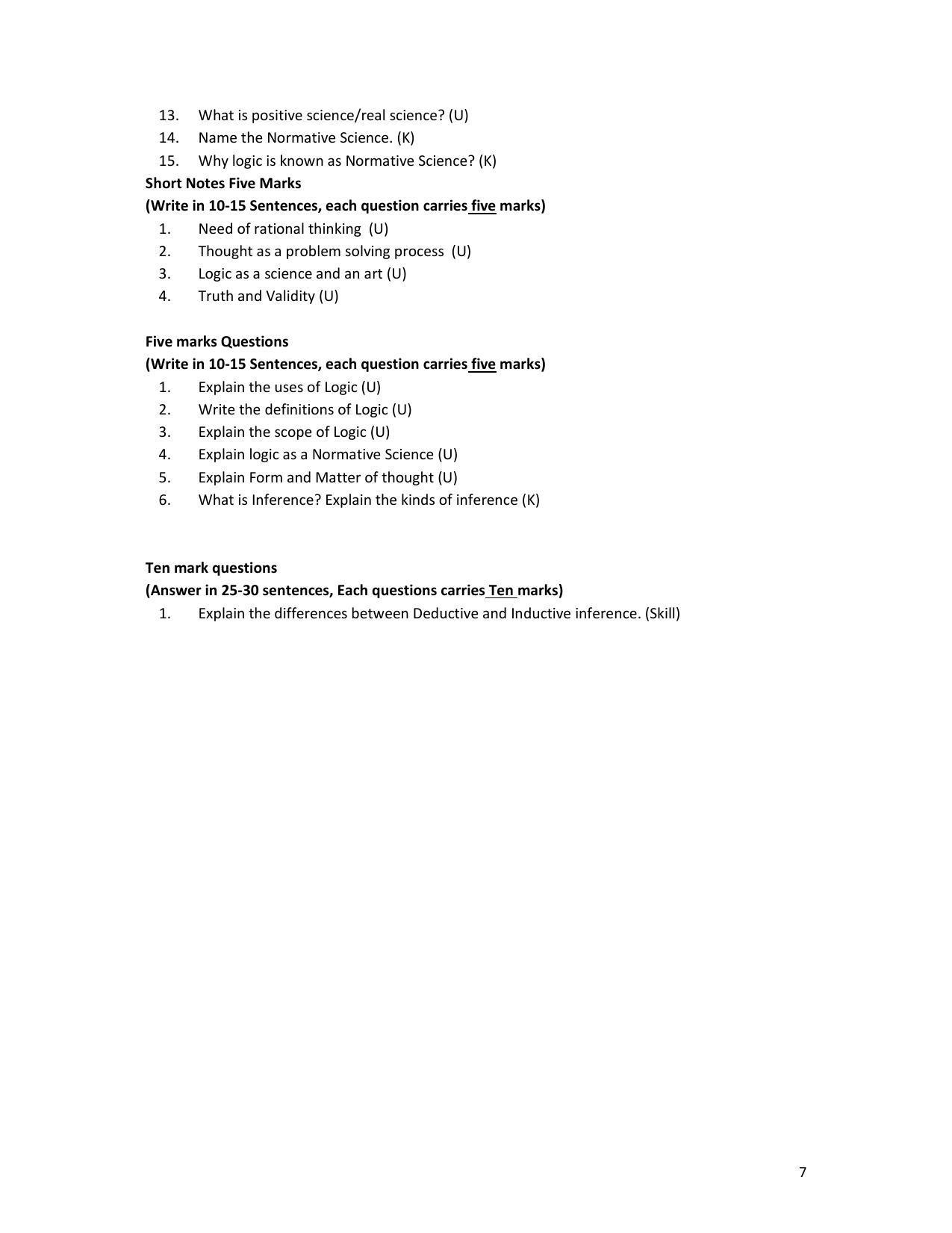 Karnataka 1st PUC Question Bank for Logic - Page 7