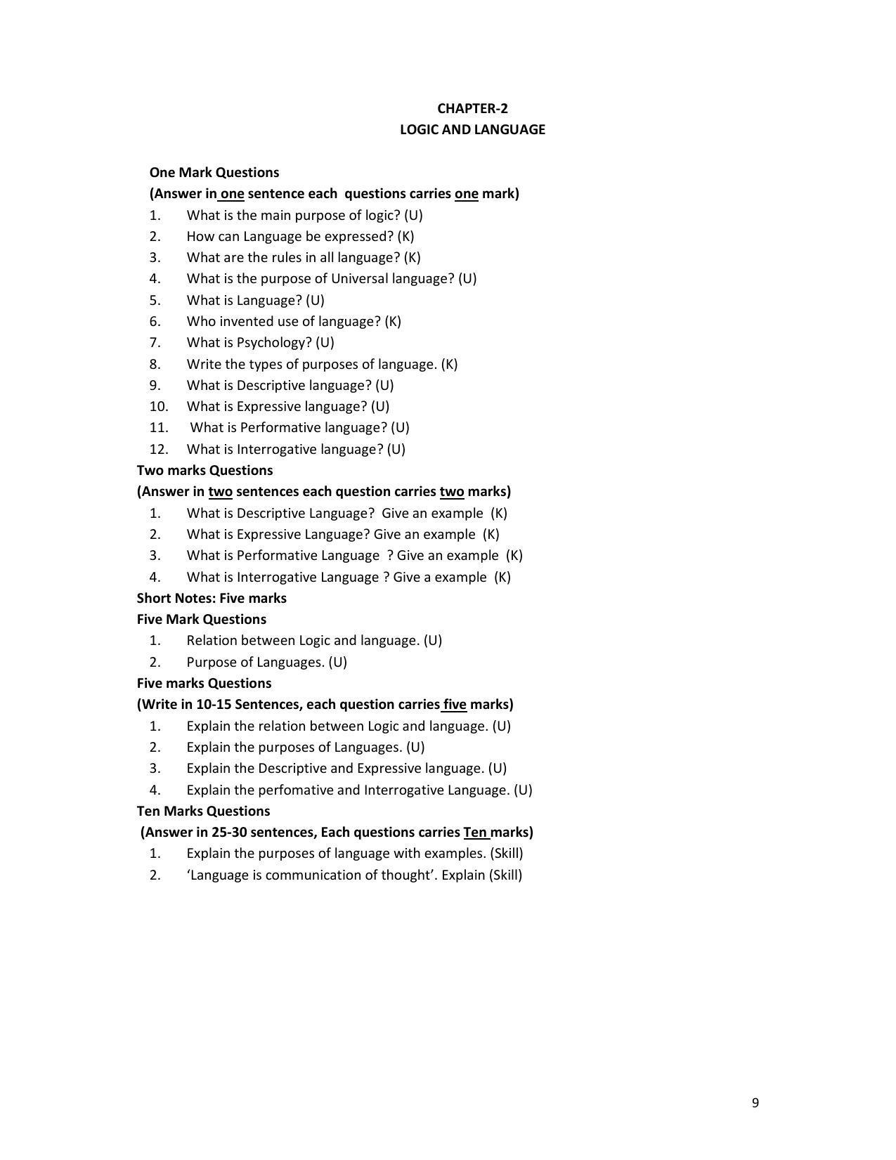 Karnataka 1st PUC Question Bank for Logic - Page 9