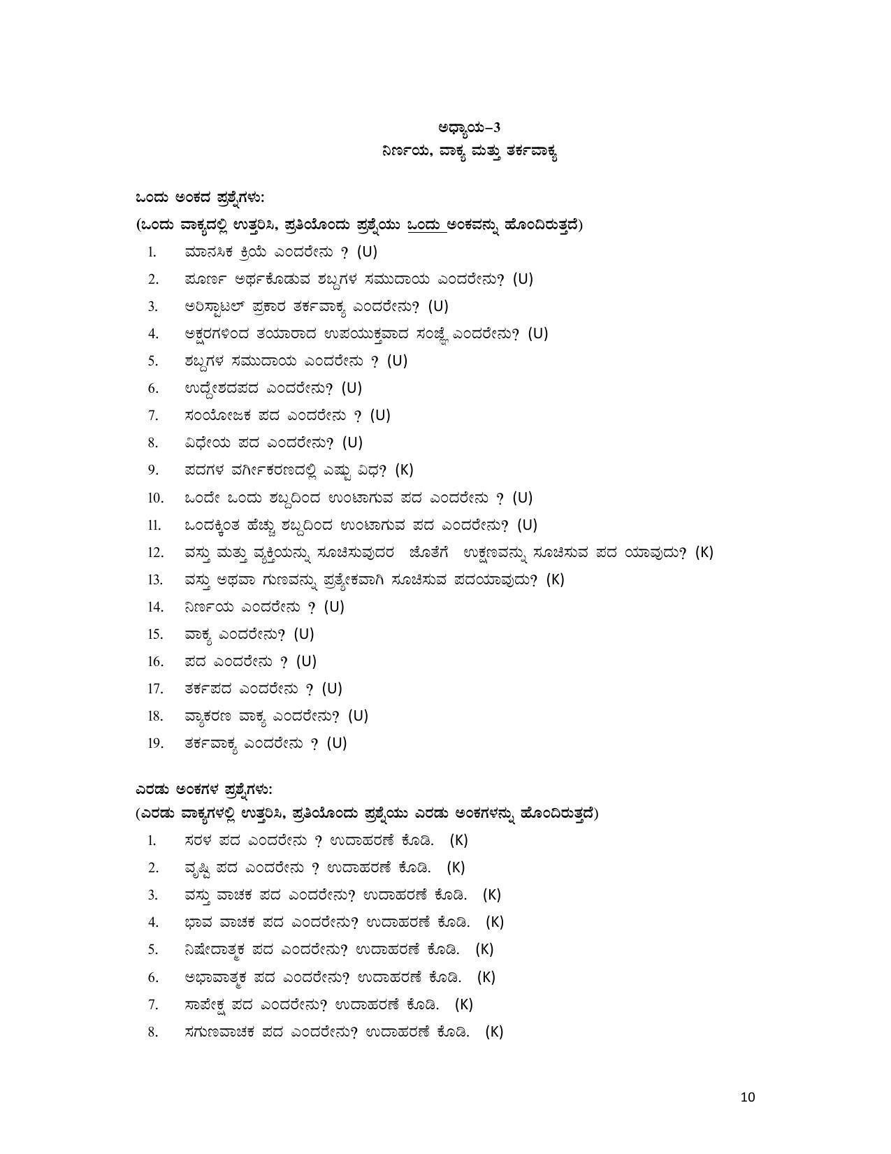 Karnataka 1st PUC Question Bank for Logic - Page 10