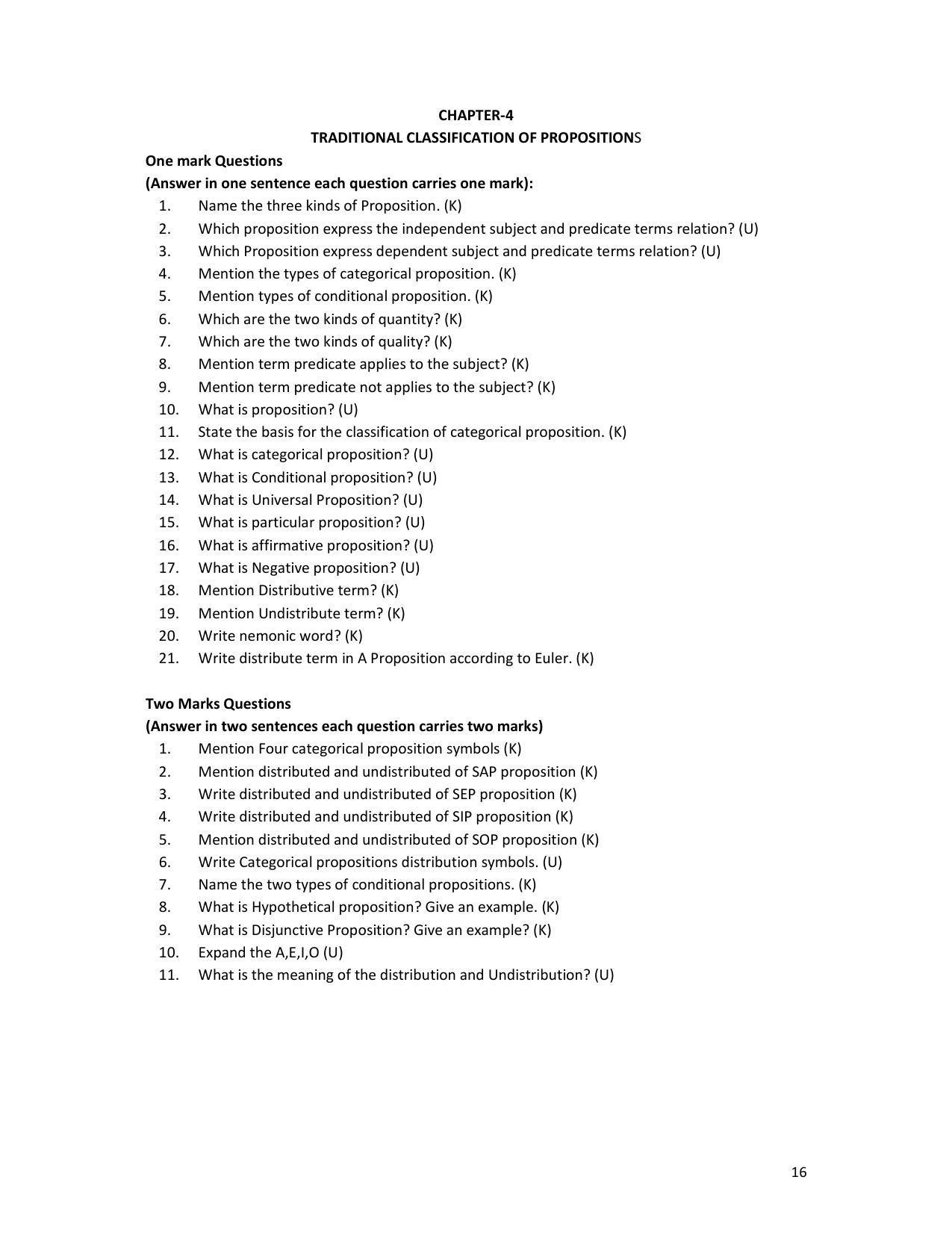 Karnataka 1st PUC Question Bank for Logic - Page 16