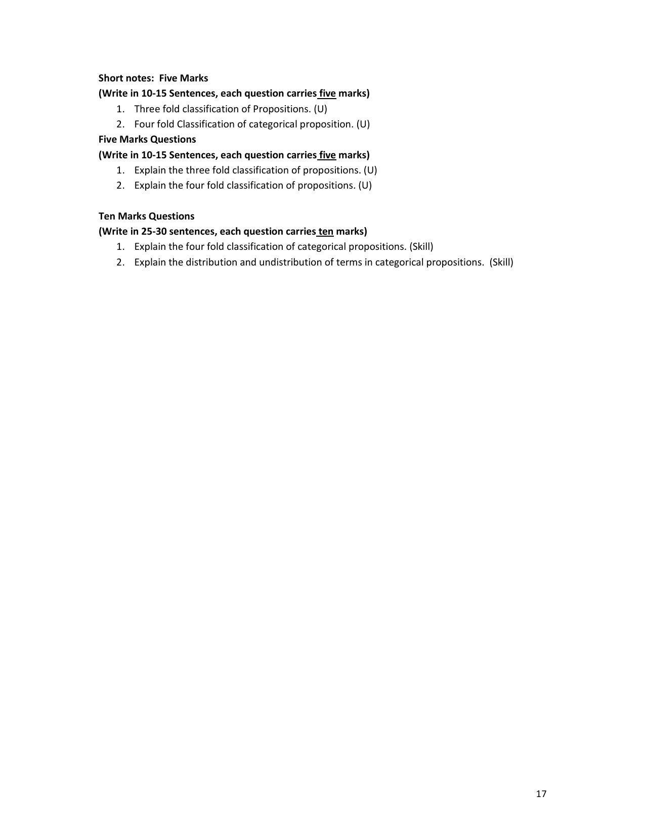 Karnataka 1st PUC Question Bank for Logic - Page 17