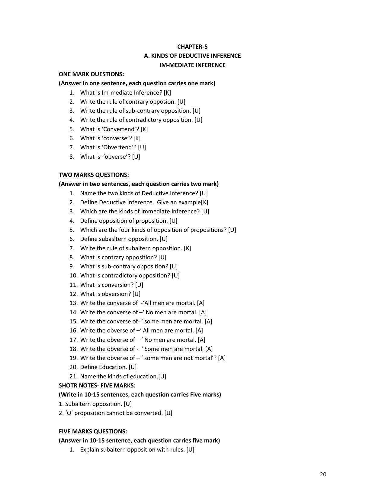 Karnataka 1st PUC Question Bank for Logic - Page 20