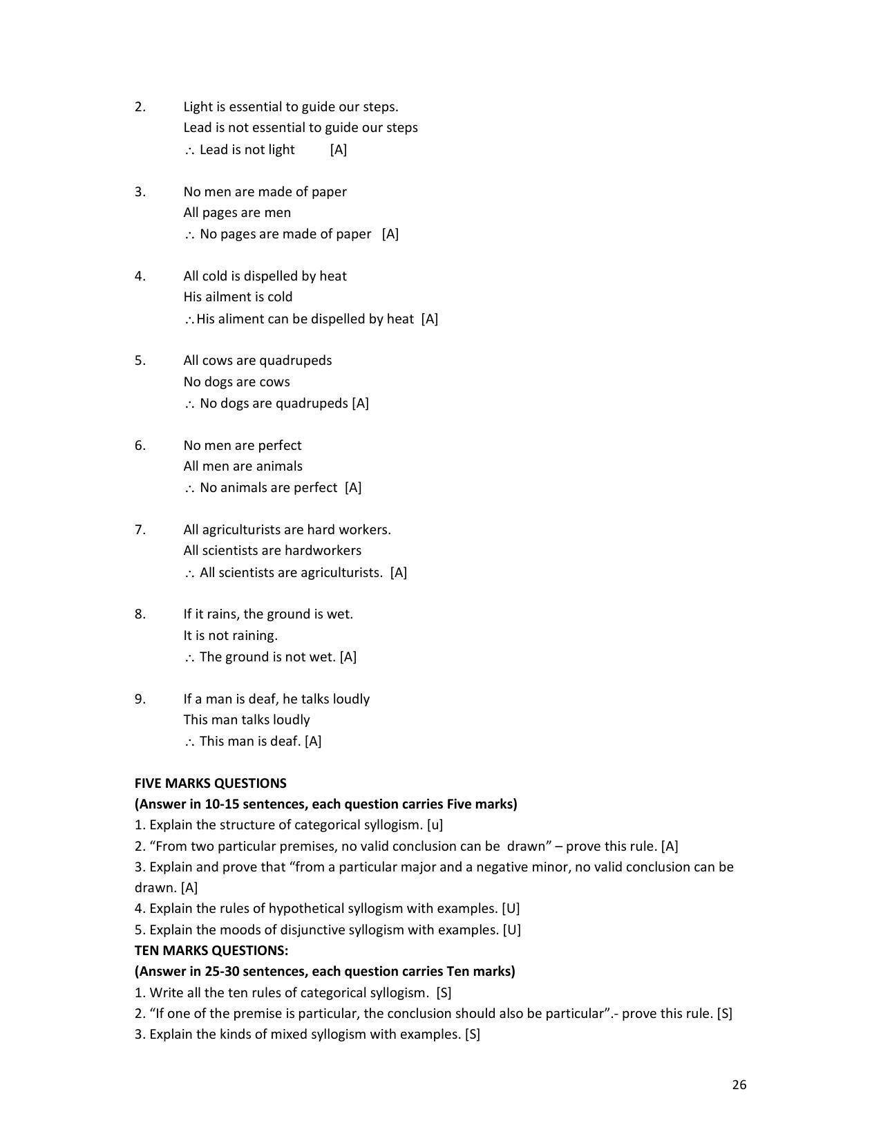 Karnataka 1st PUC Question Bank for Logic - Page 26