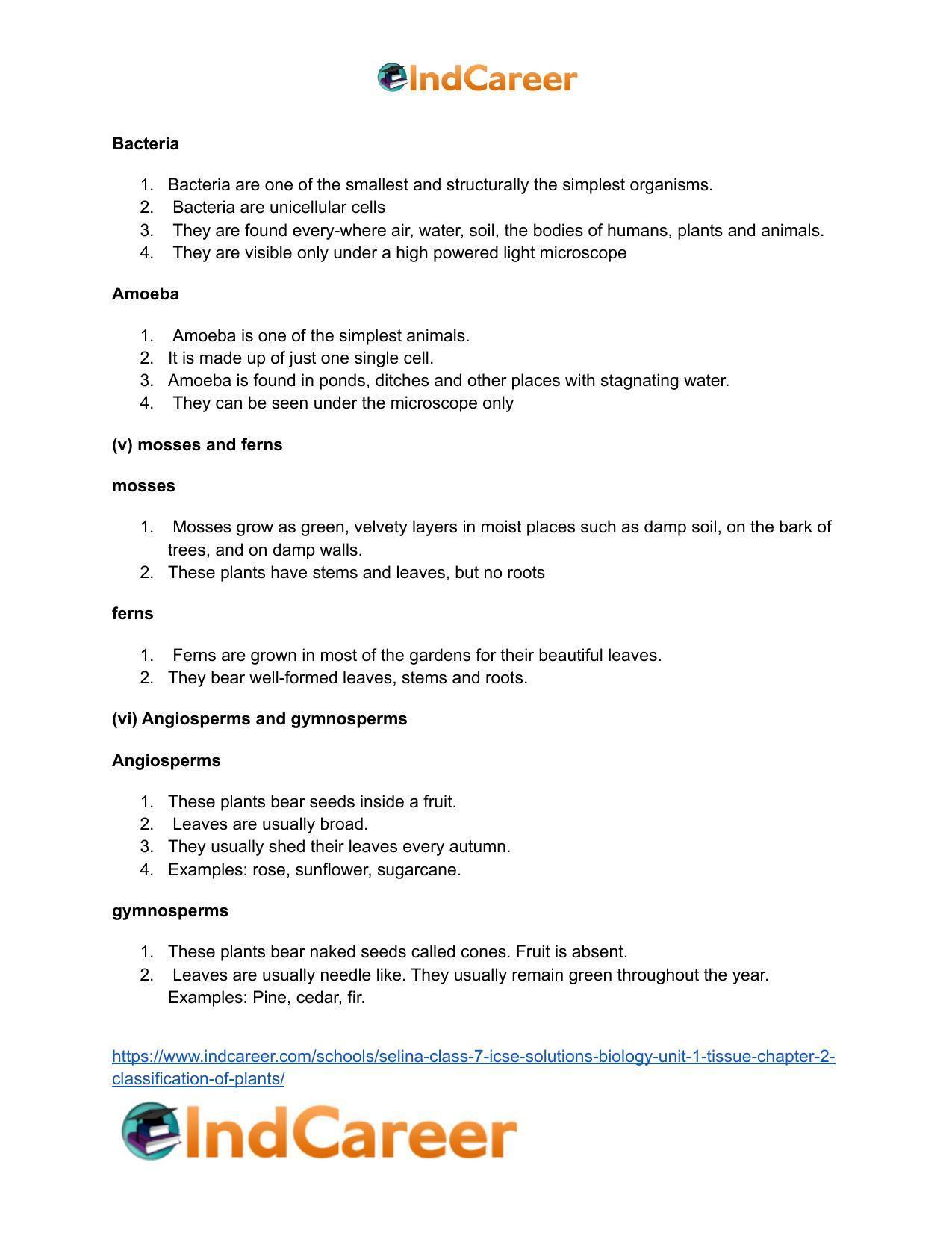 Selina Class 7 ICSE Solutions Biology (Unit 1) - Tissue: Chapter 2- Classification of Plants - Page 8