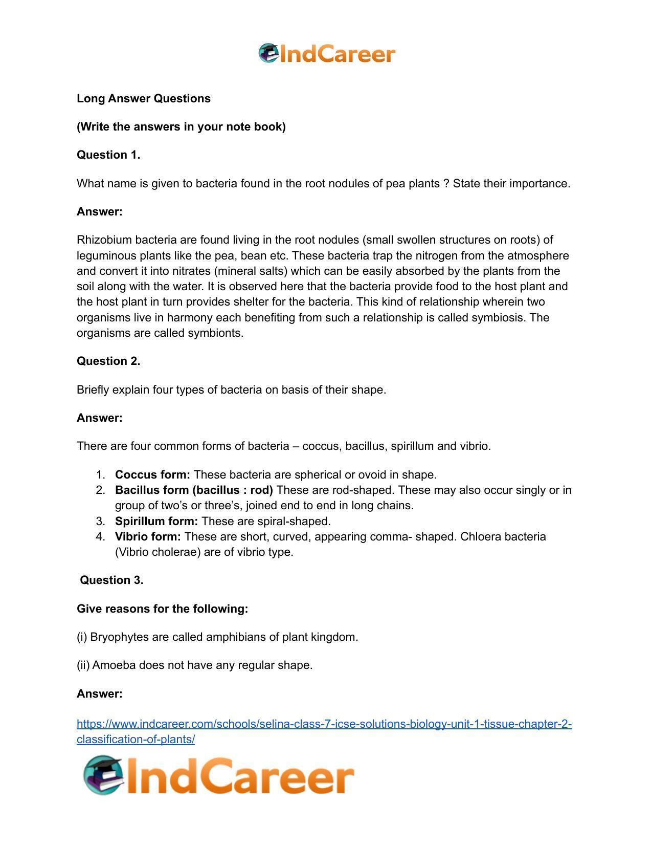 Selina Class 7 ICSE Solutions Biology (Unit 1) - Tissue: Chapter 2- Classification of Plants - Page 9